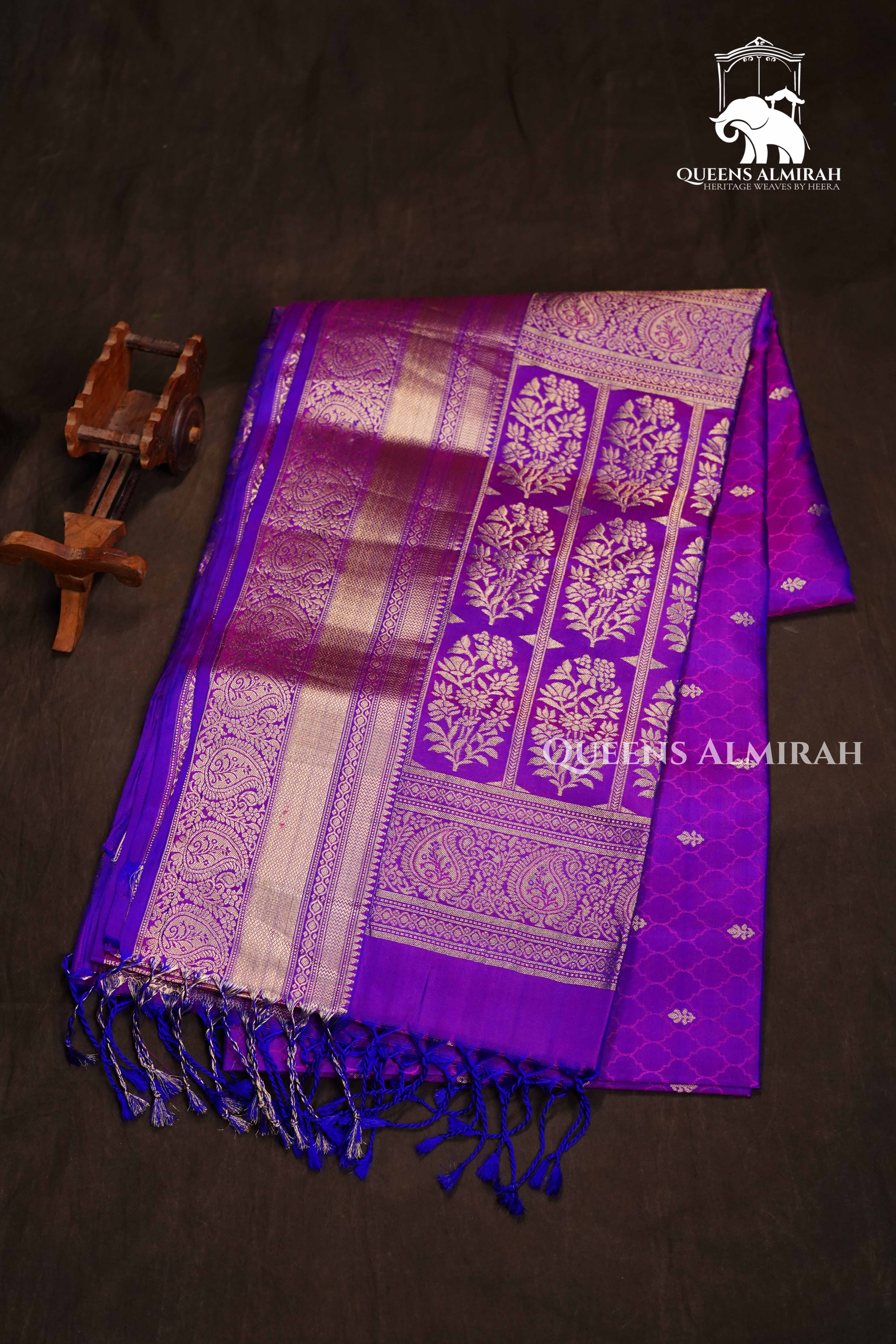 Warm Purple Pure Soft Silk Saree QUEENS ALMIRAH