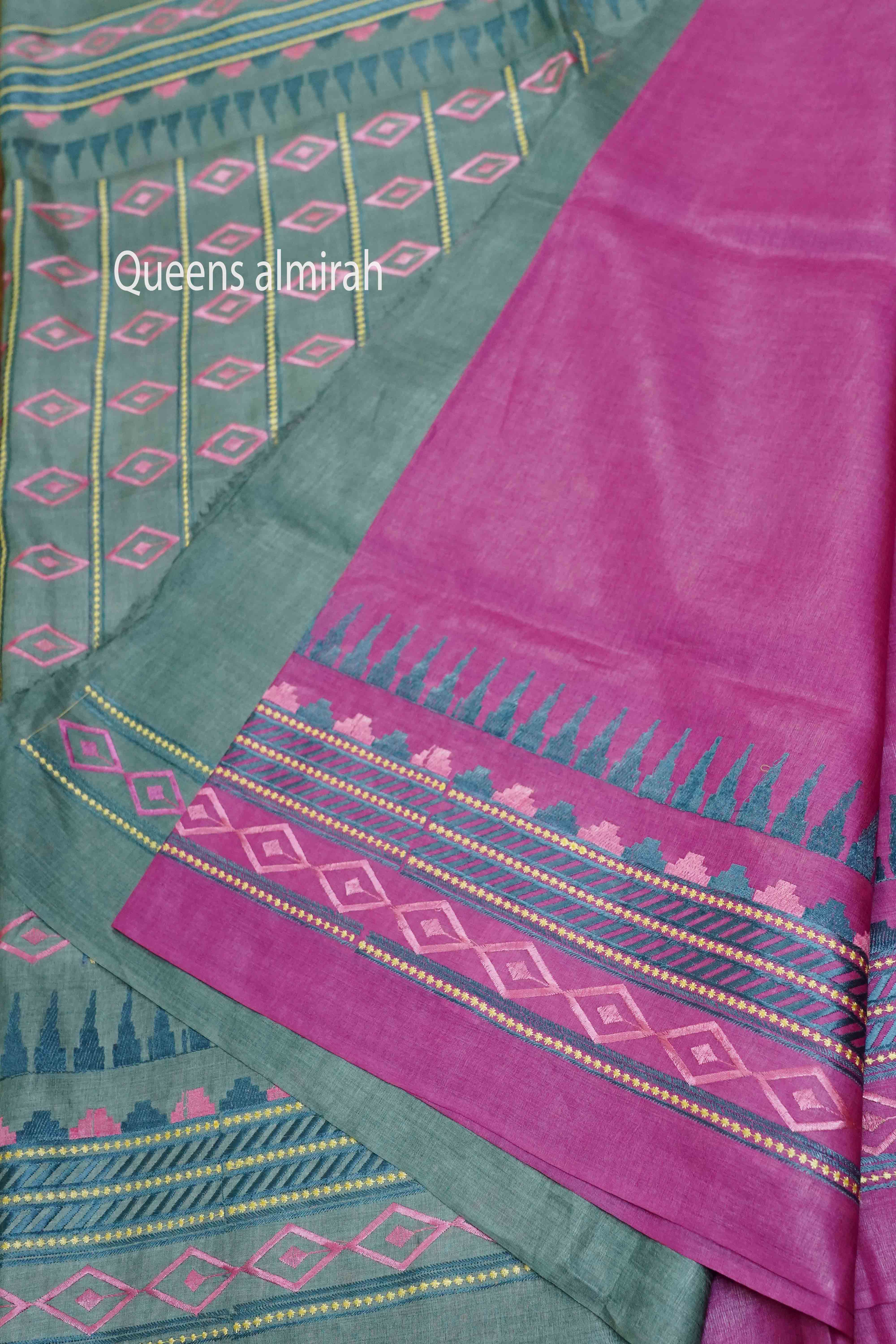 WARM PURPLE PURE TUSSAR SILK SAREE - Queens Jewel Emporium