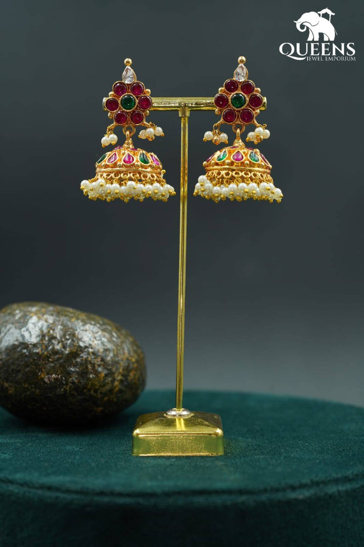 PRAKARA KEMP JHUMKA - Queens Jewel Emporium