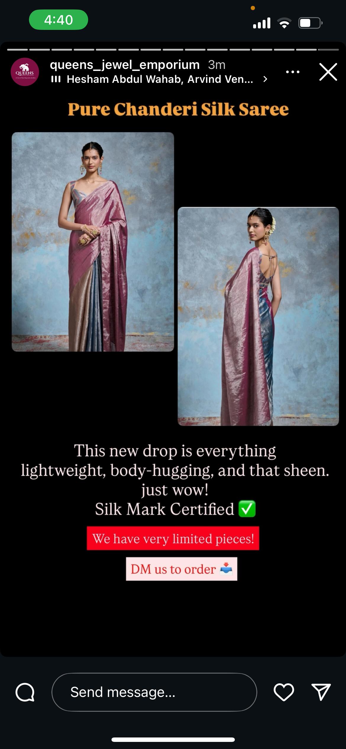 PURE CHETTINAD SILK SAREE (KURALARASAN )