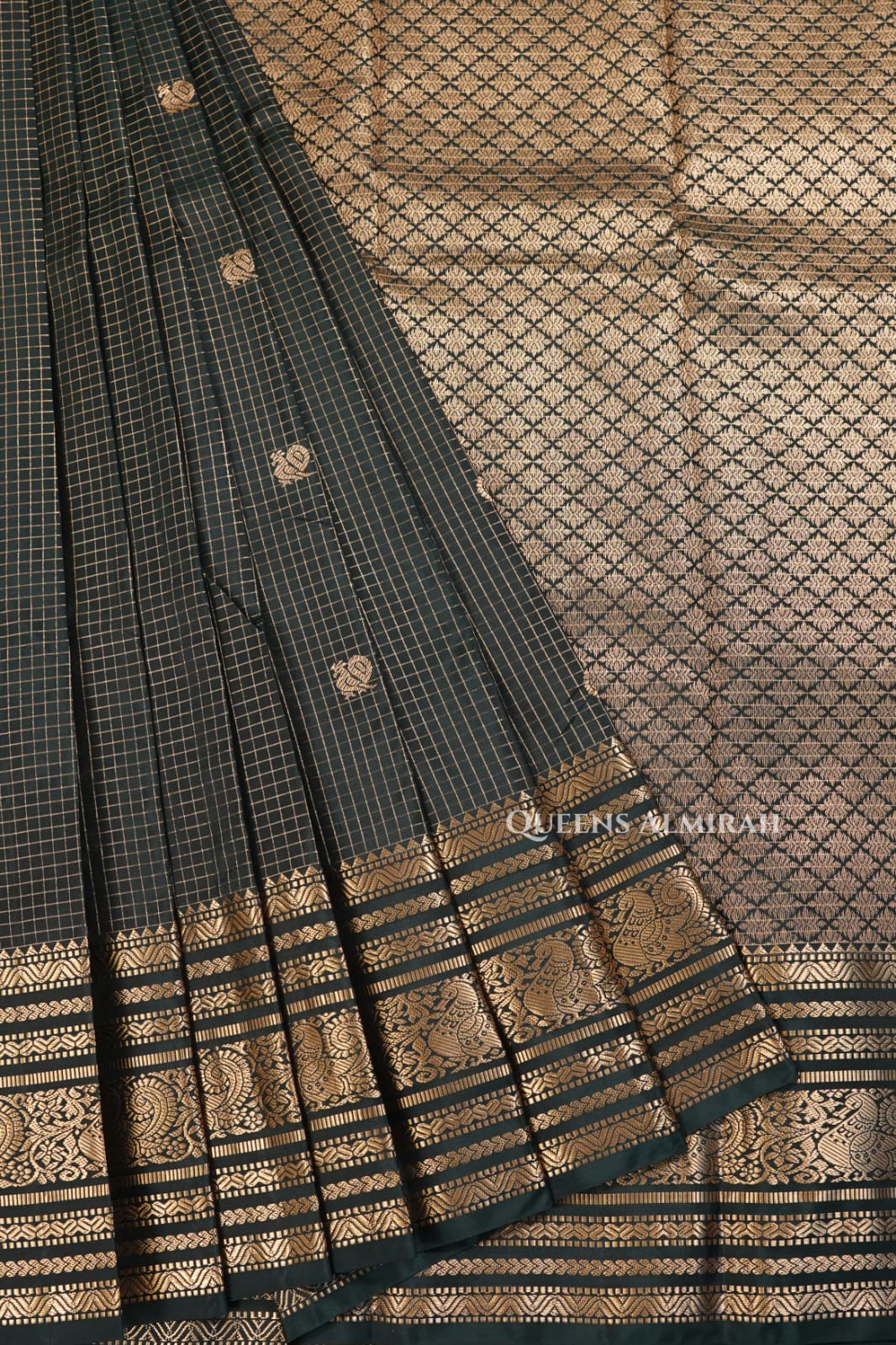 Dark Green Pure Kanchivaram Silk Saree