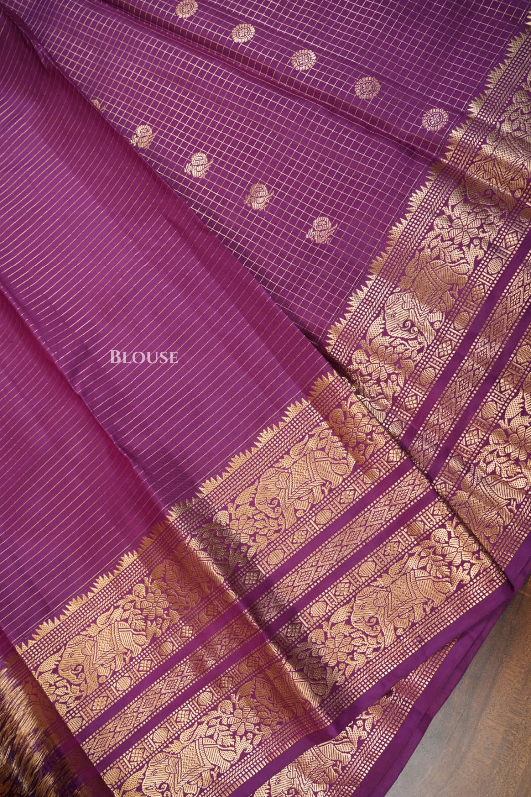 Purple Pure Kanchivaram Silk Saree
