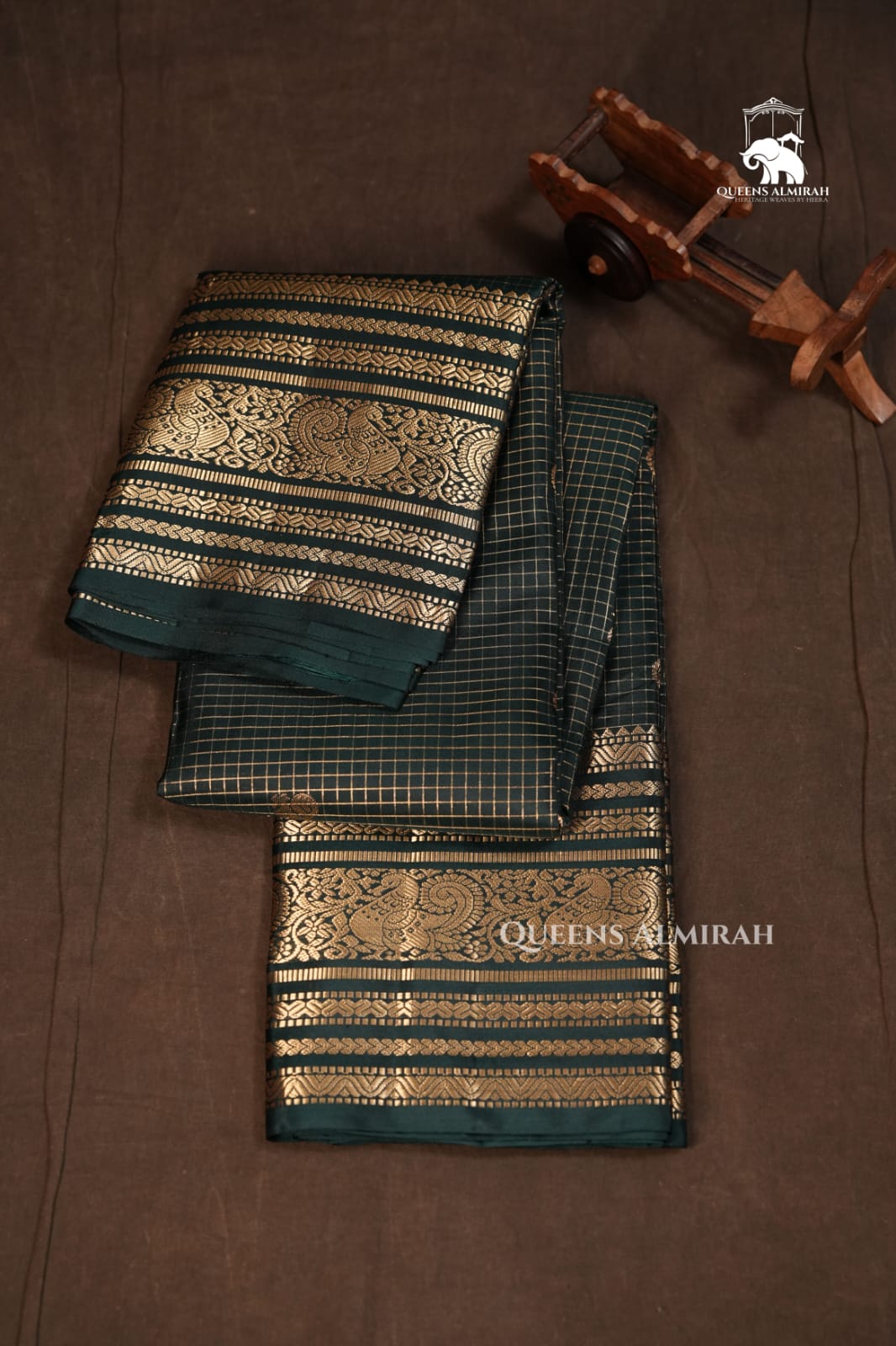 Dark Green Pure Kanchivaram Silk Saree