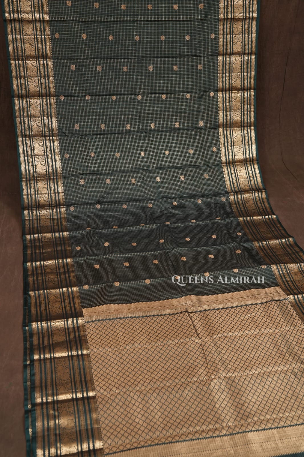 Dark Green Pure Kanchivaram Silk Saree