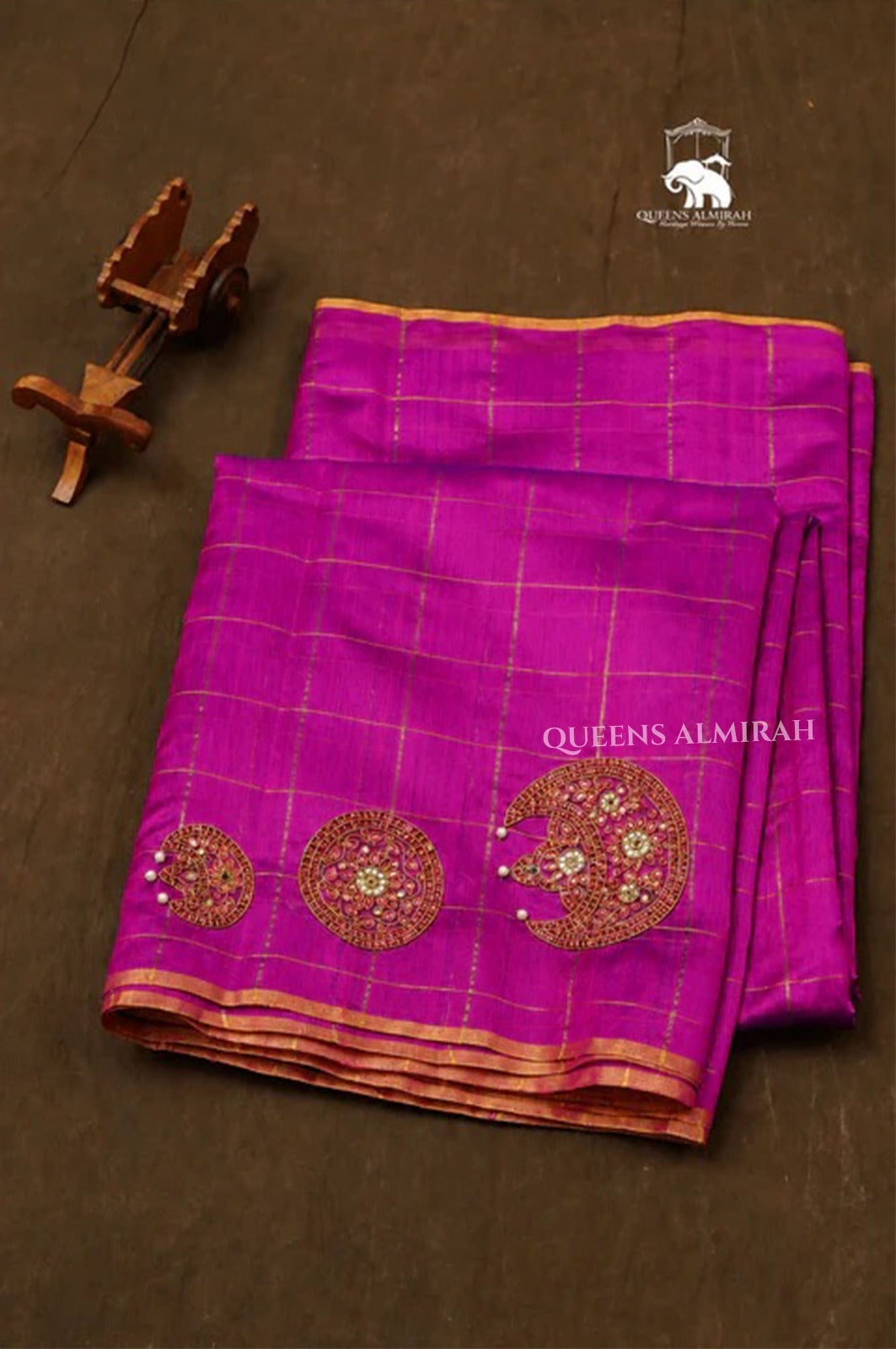 Purple Chandran Suriyan Designer Pure Chanderi Silk Saree