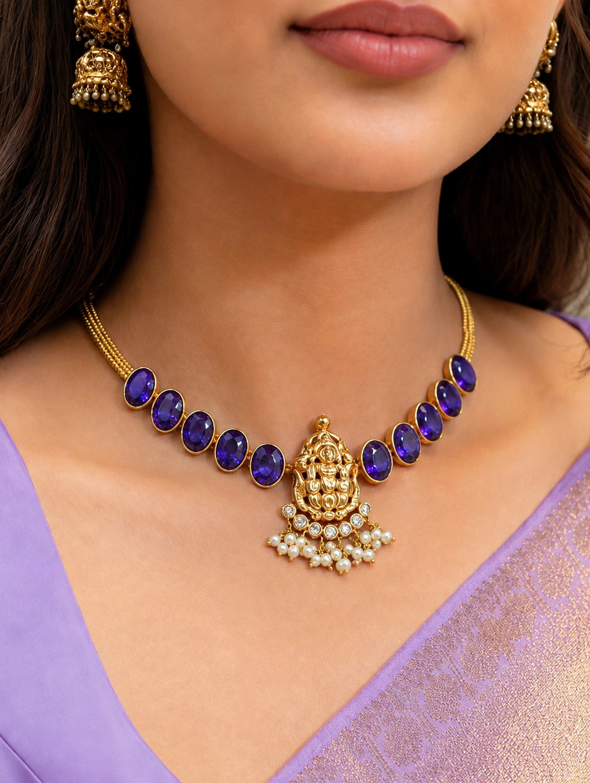 Vasanthamala Violet Choker