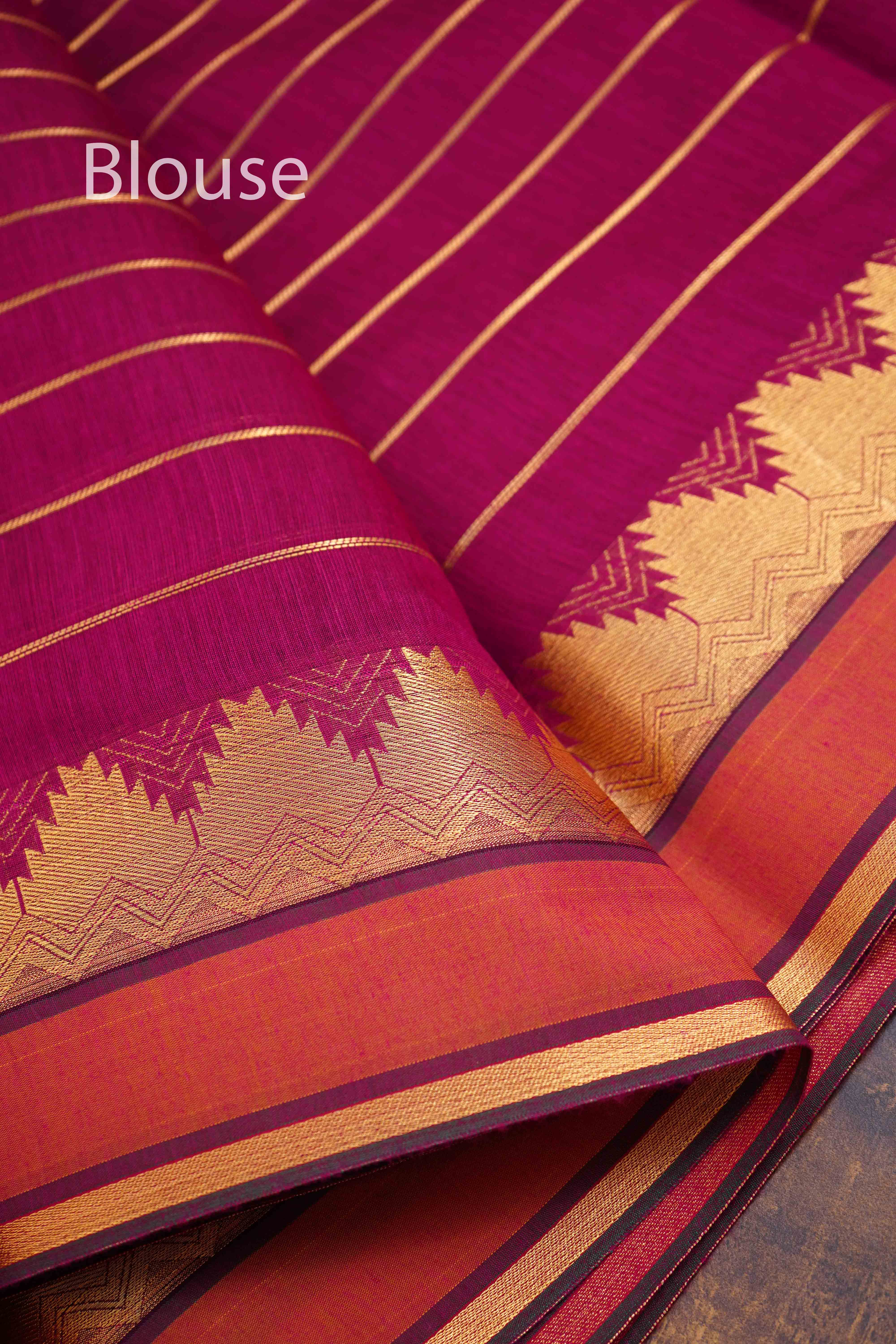 WINE RED PUURE SILK COTTON SAREE - Queens Jewel Emporium