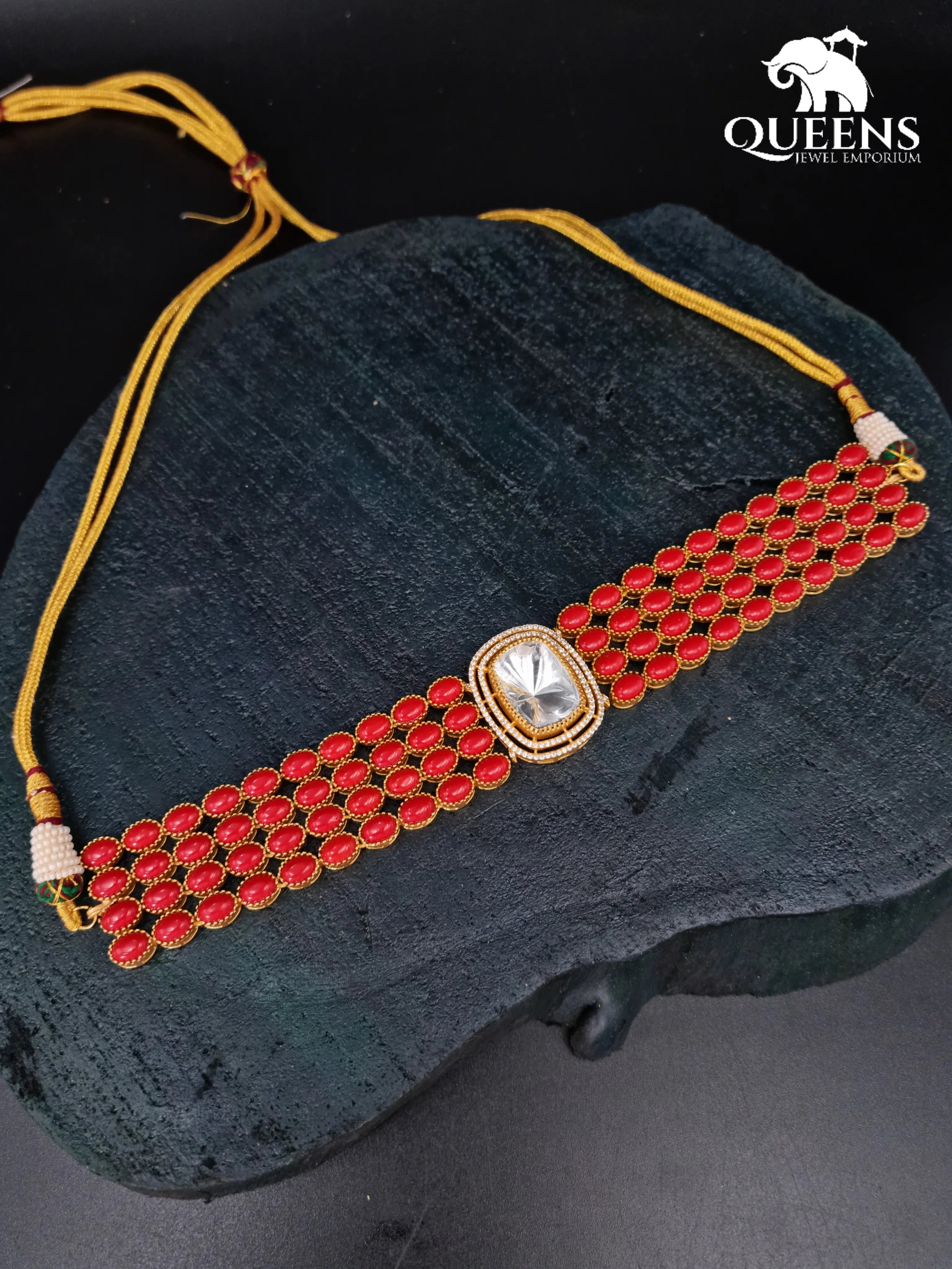 YUTHIKA CORAL CHOKER - Queens Jewel Emporium