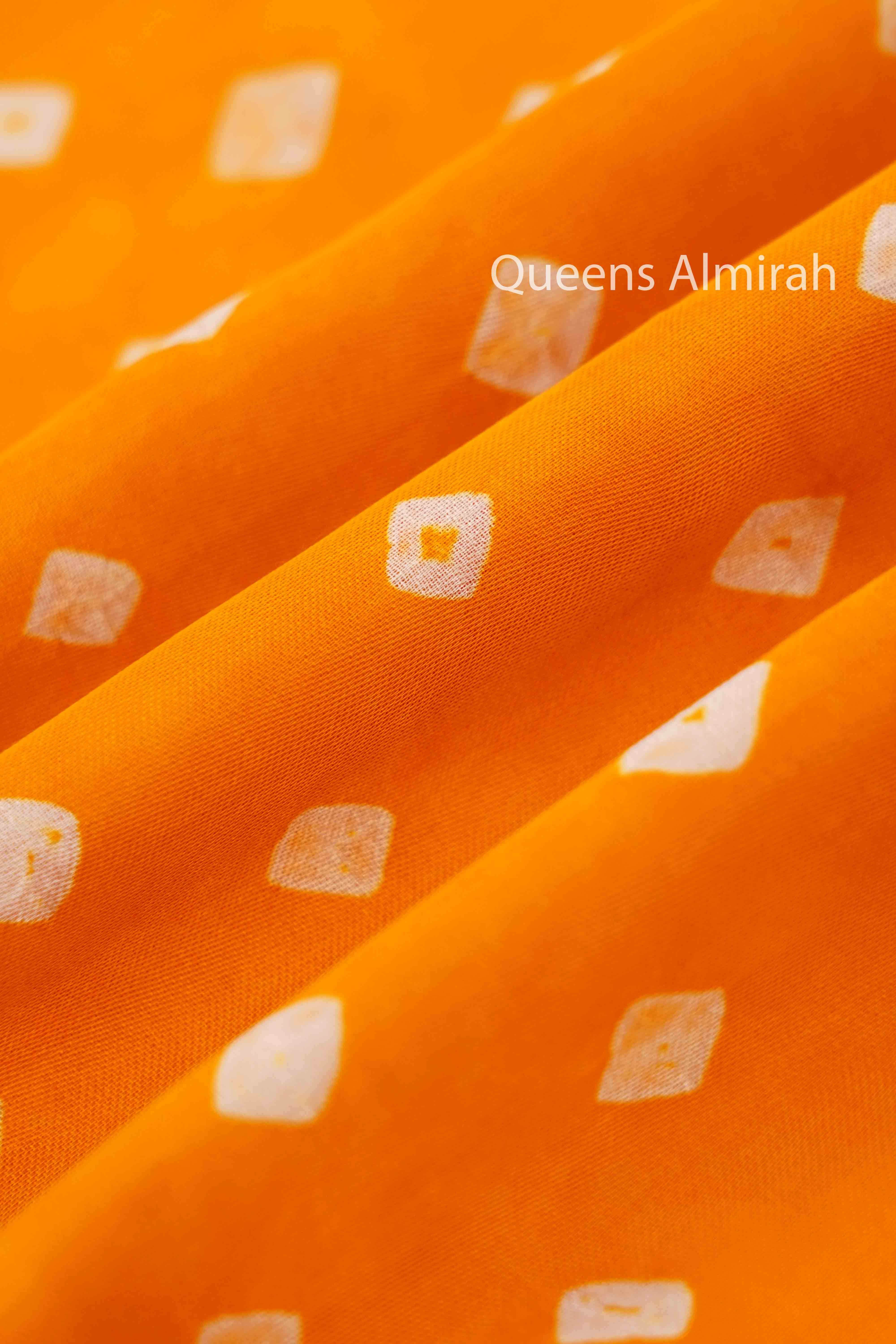 YELLOW ORANGE WITH DEEP OAK MODAL SILK SAREE - Queens Jewel Emporium