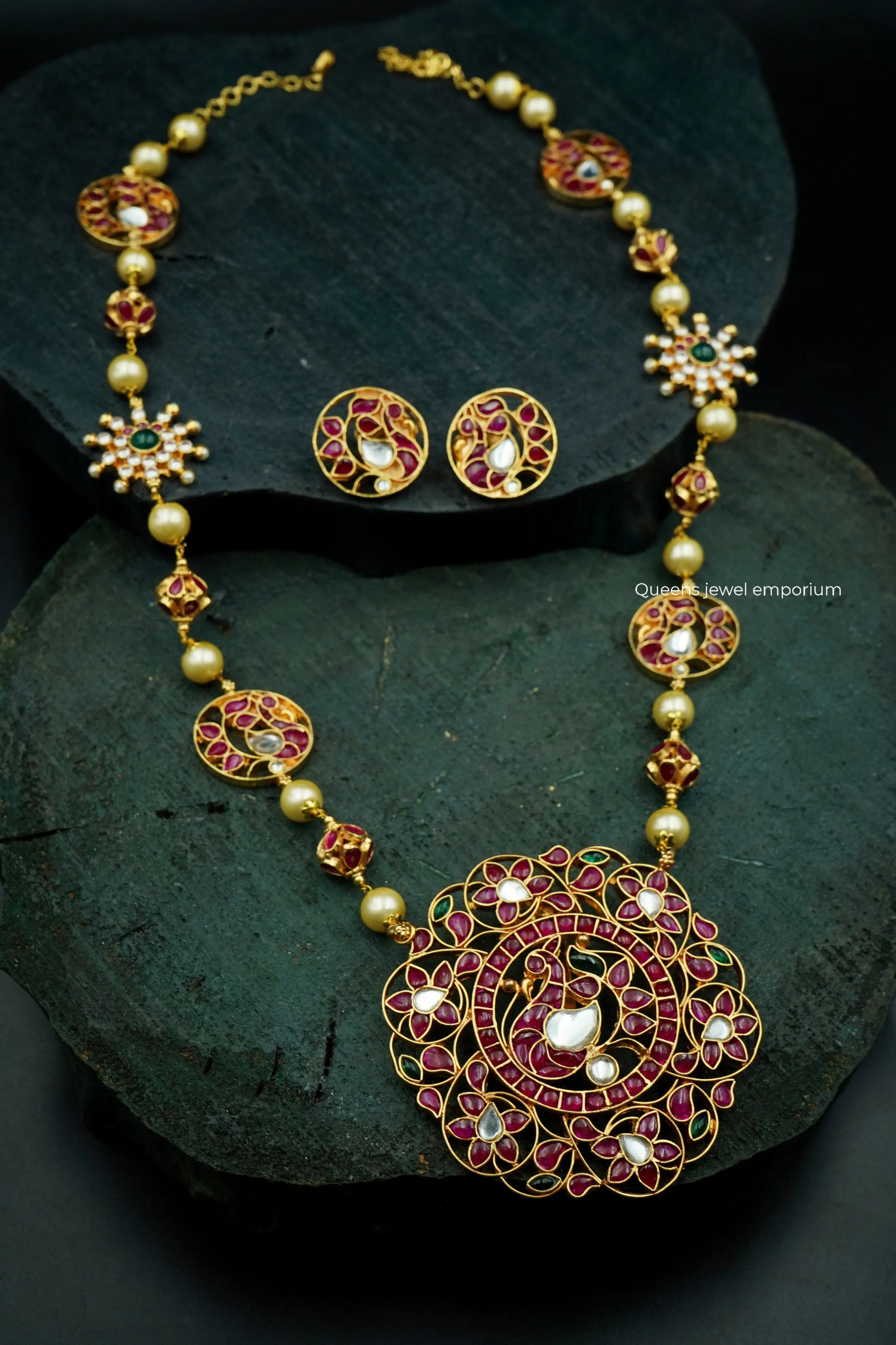 Haram set for reception-Designer pearl haram set