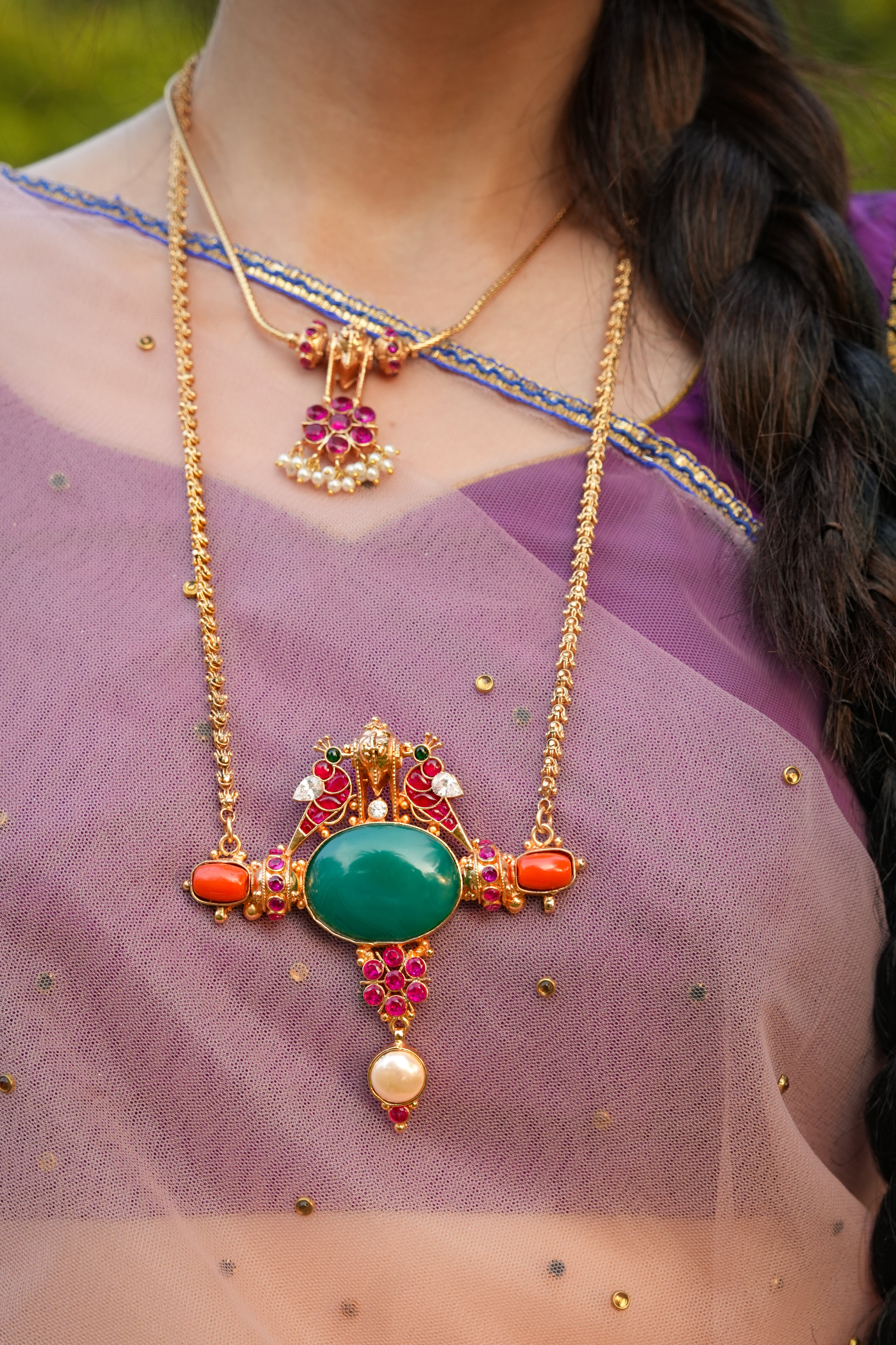 Coral stone jewellery-Oval stone jewellery