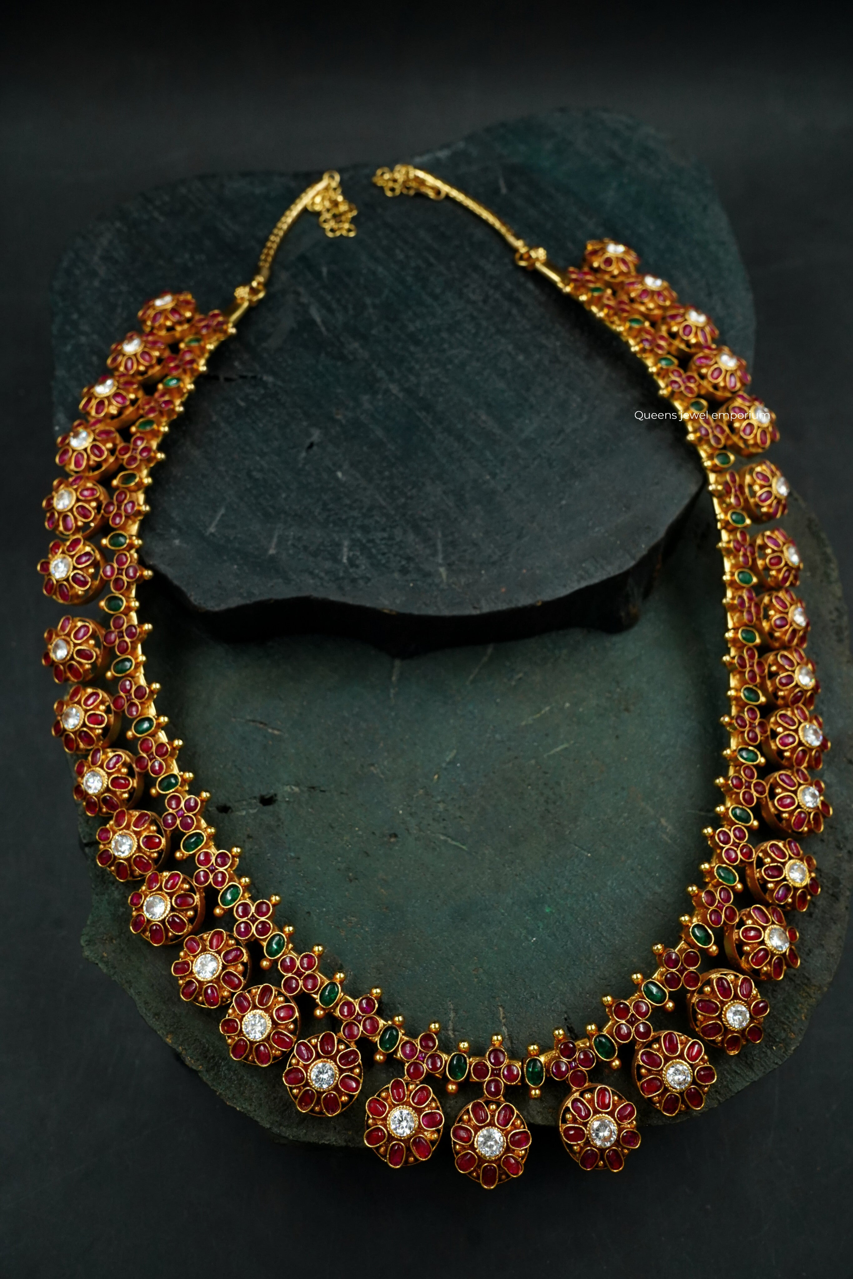 Flower design haram-Red kemp stone haram 