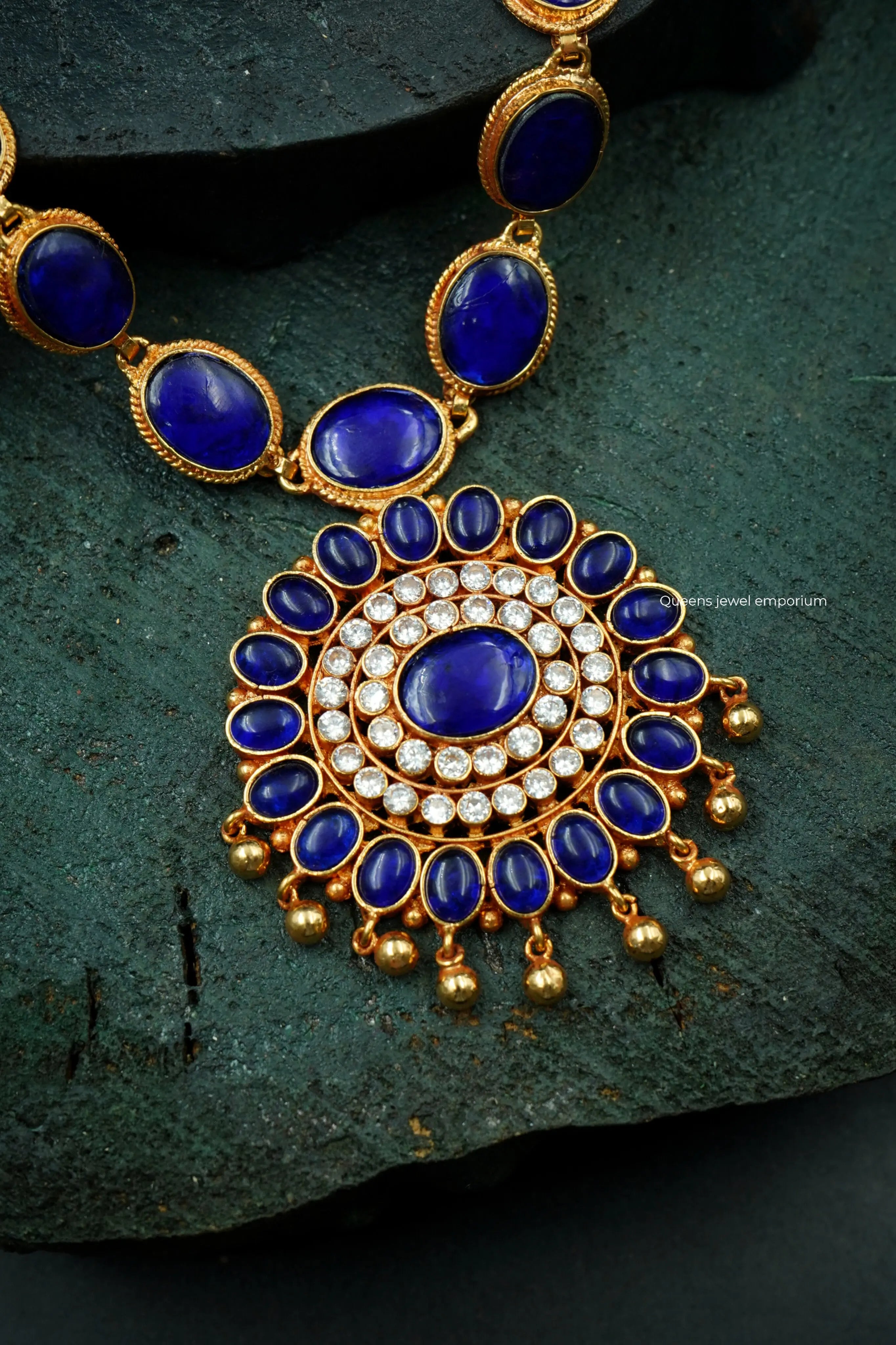 Flower design haram-Purple kemp stone