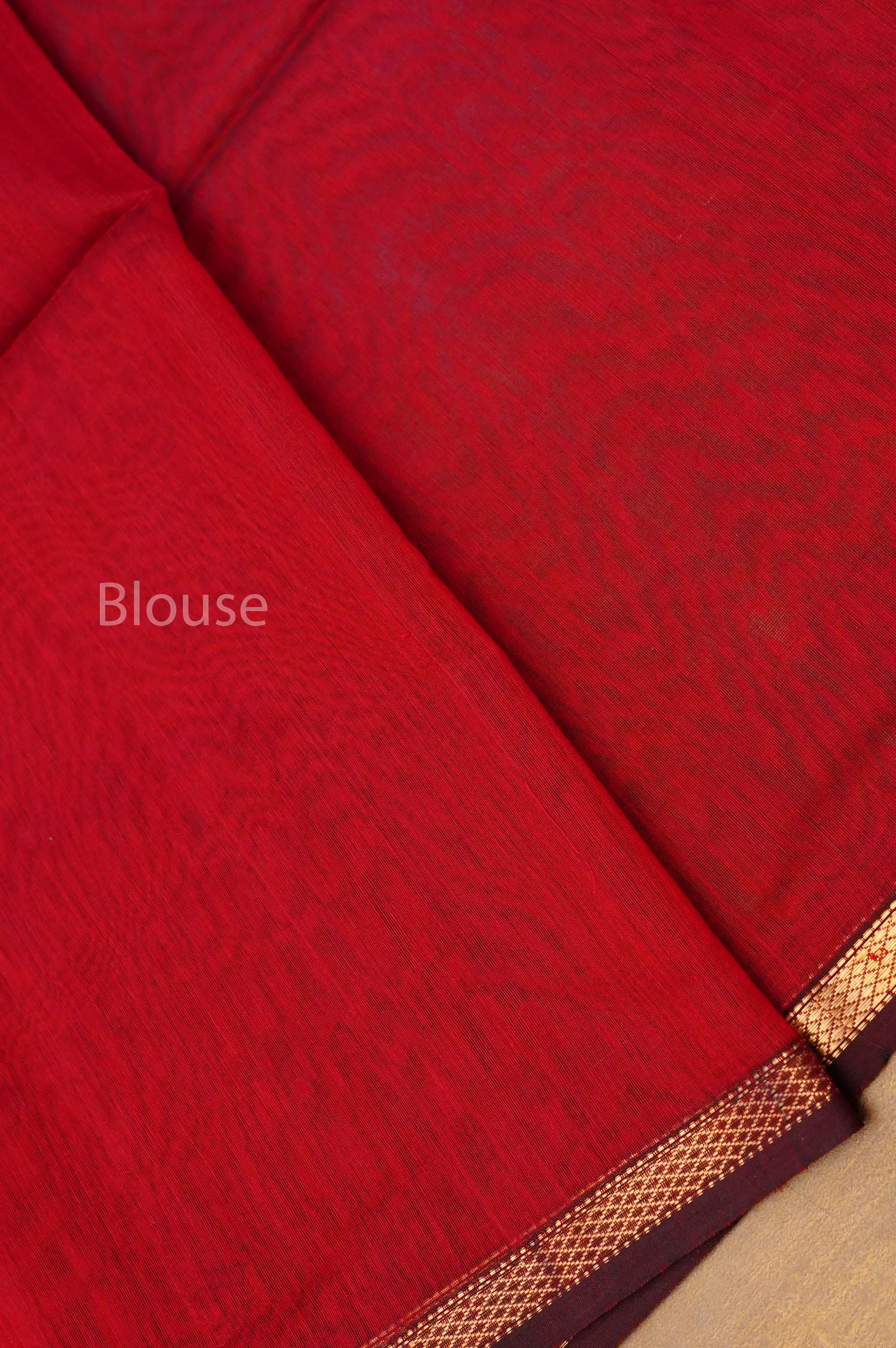 Maroon Maheshwari Silk Cotton Saree