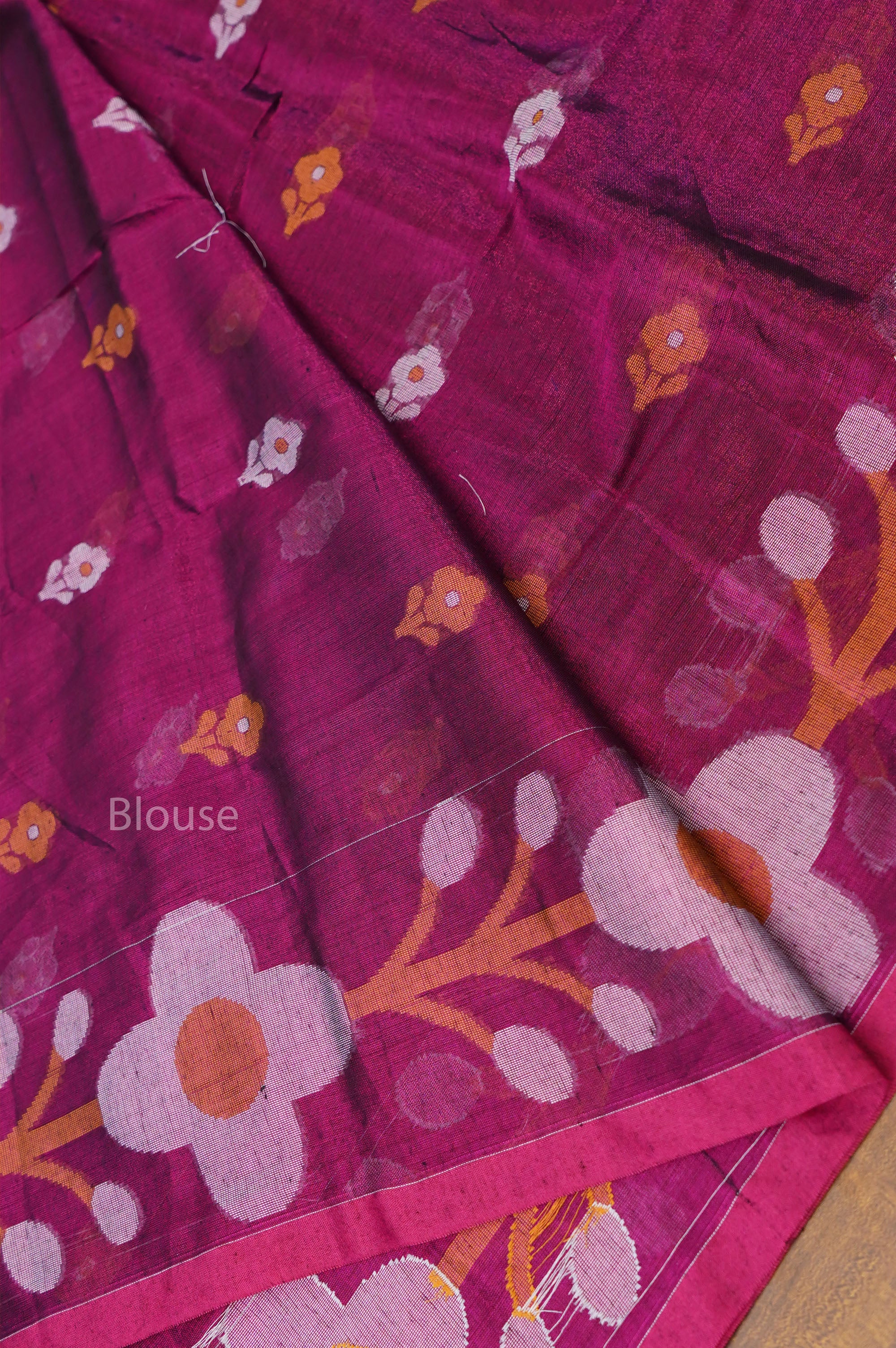 Purple Linen Tissue Saree