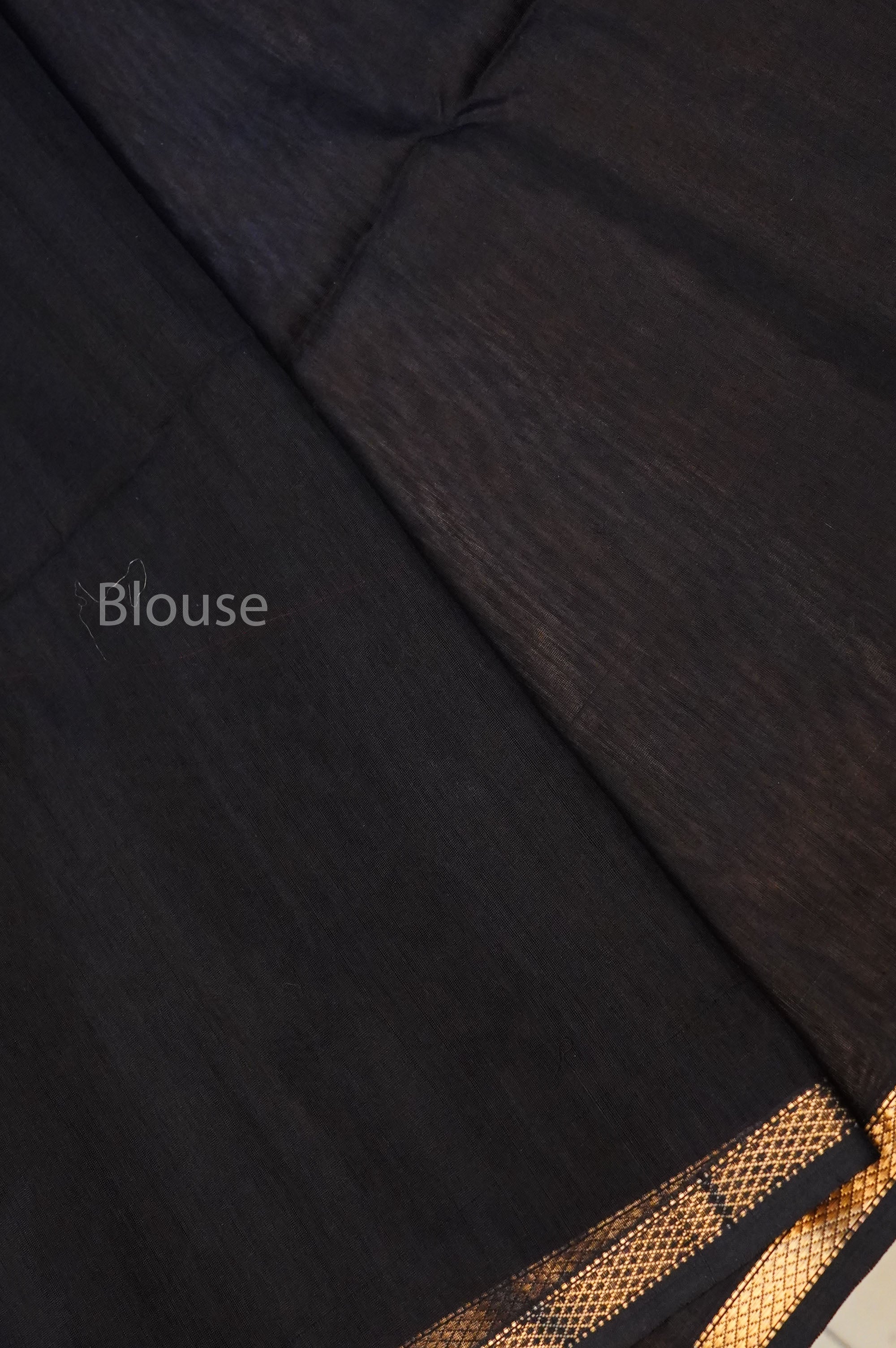 Black Maheshwari Silk Cotton Saree
