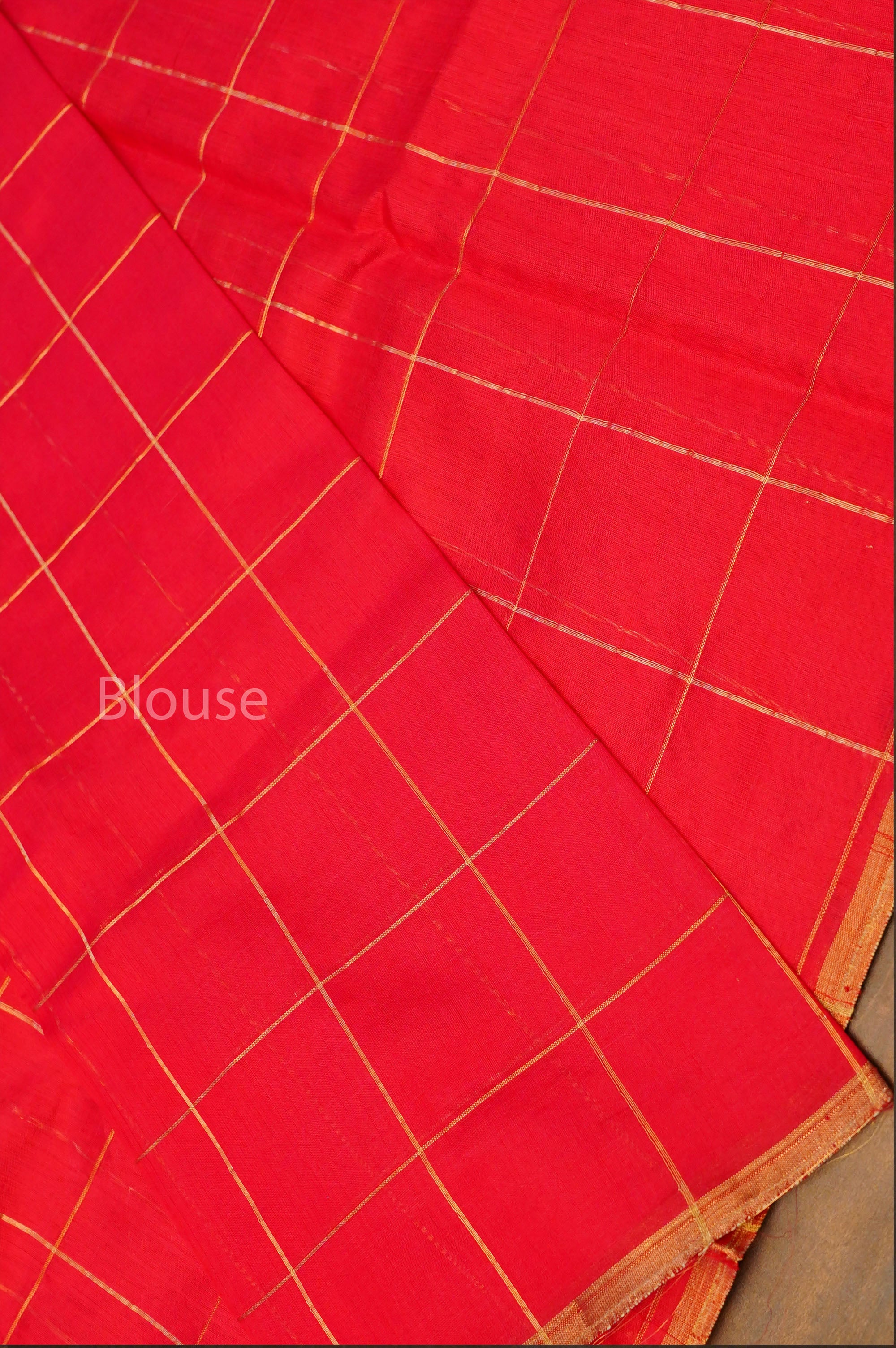 Red Pure Chanderi Silk Saree