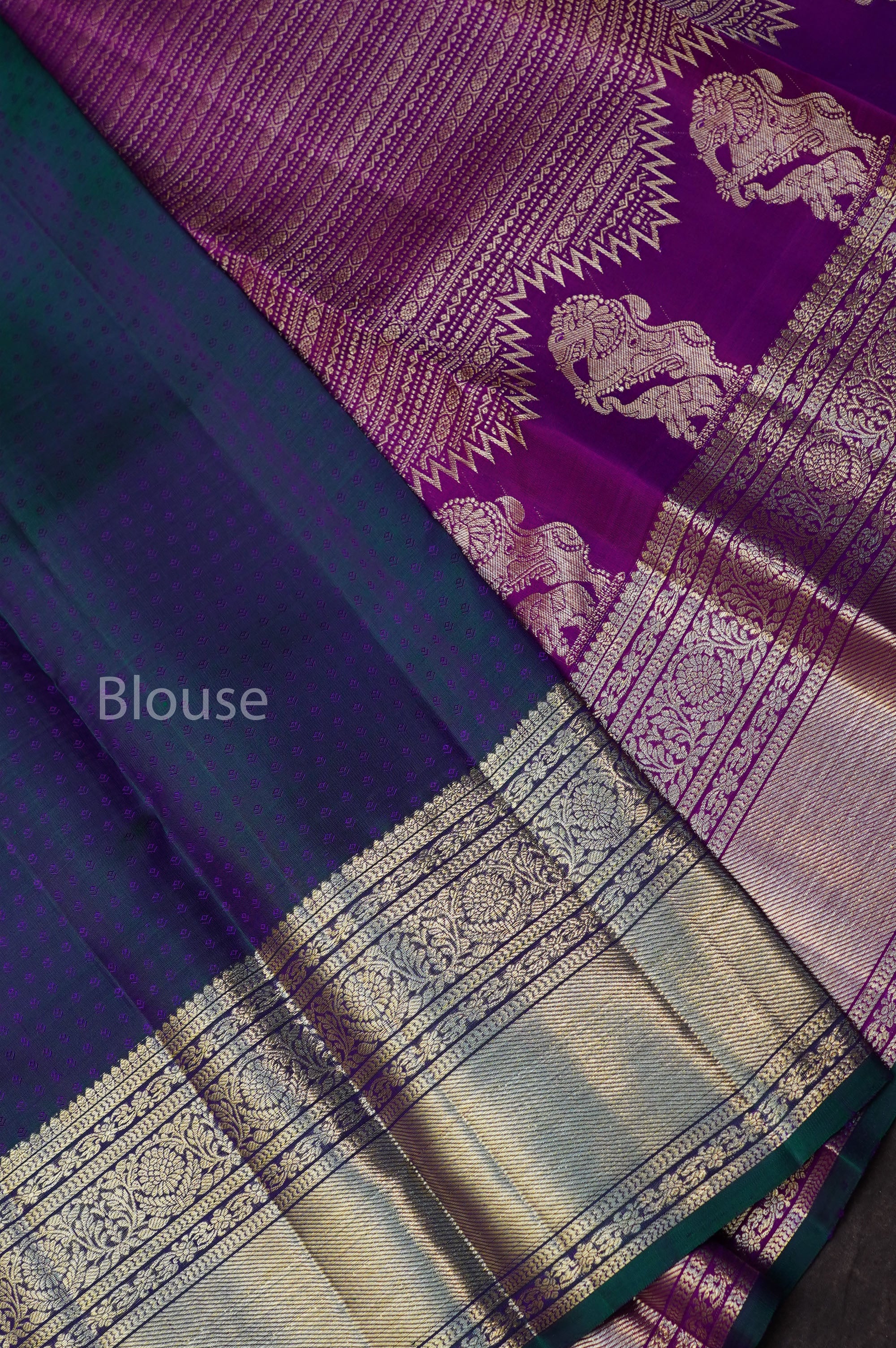 Vadamalli Purple Brocade Pure Kanchivaram Silk Saree