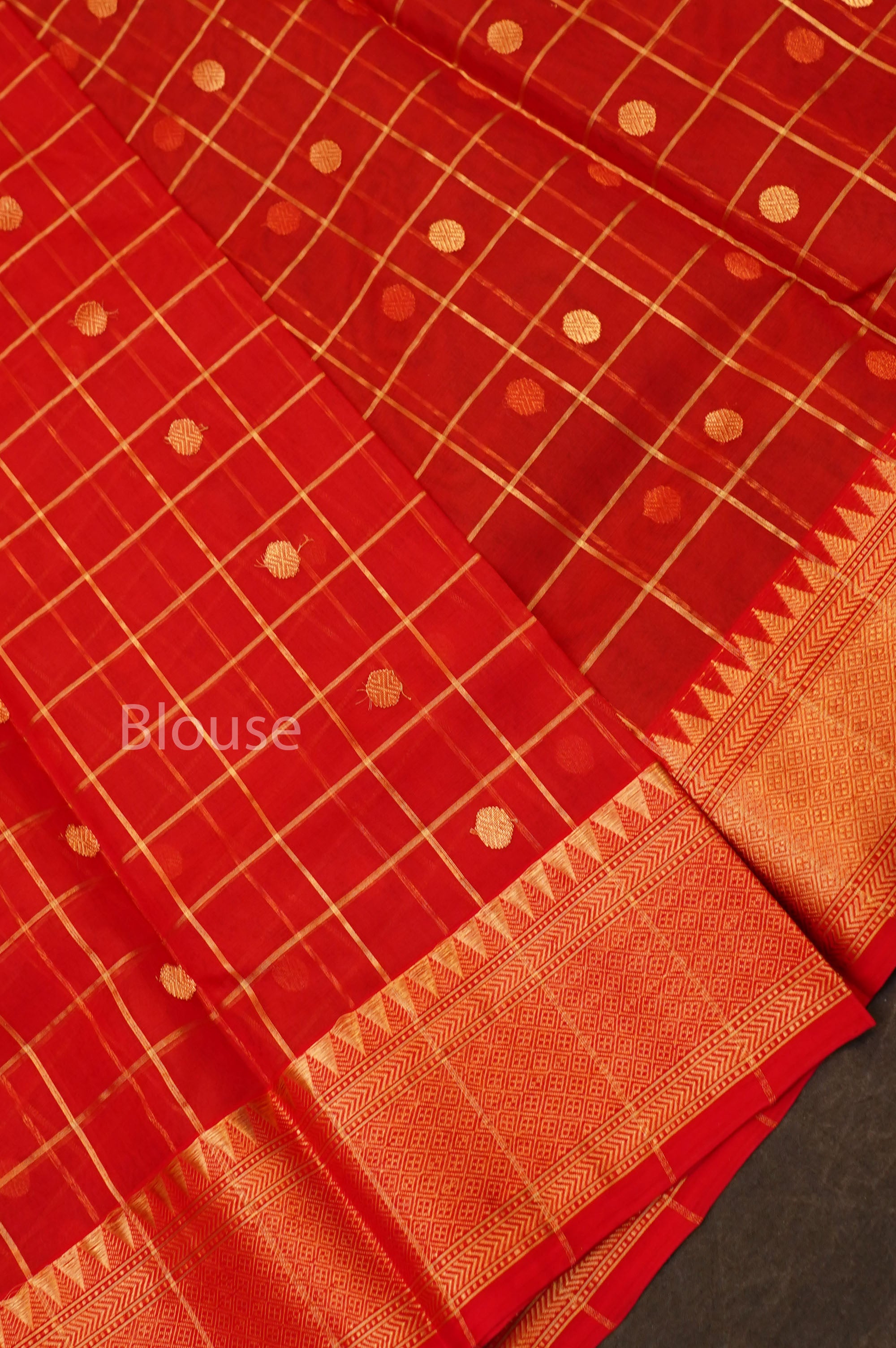 Chilly Red Chanderi Katan Silk Handloom Saree