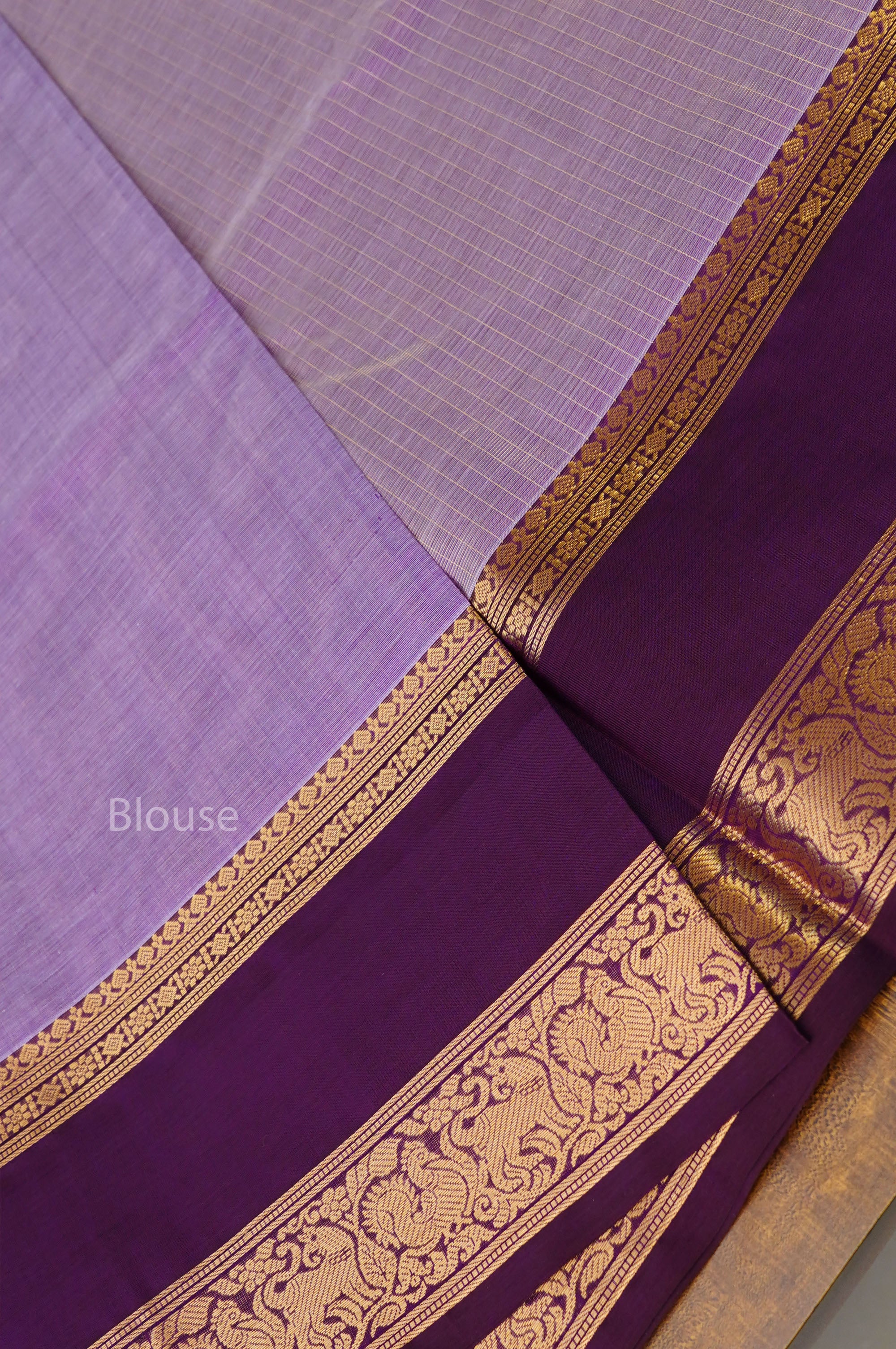 Lavender With Deep Wine Payadi Chettinad Silk Cotton Saree