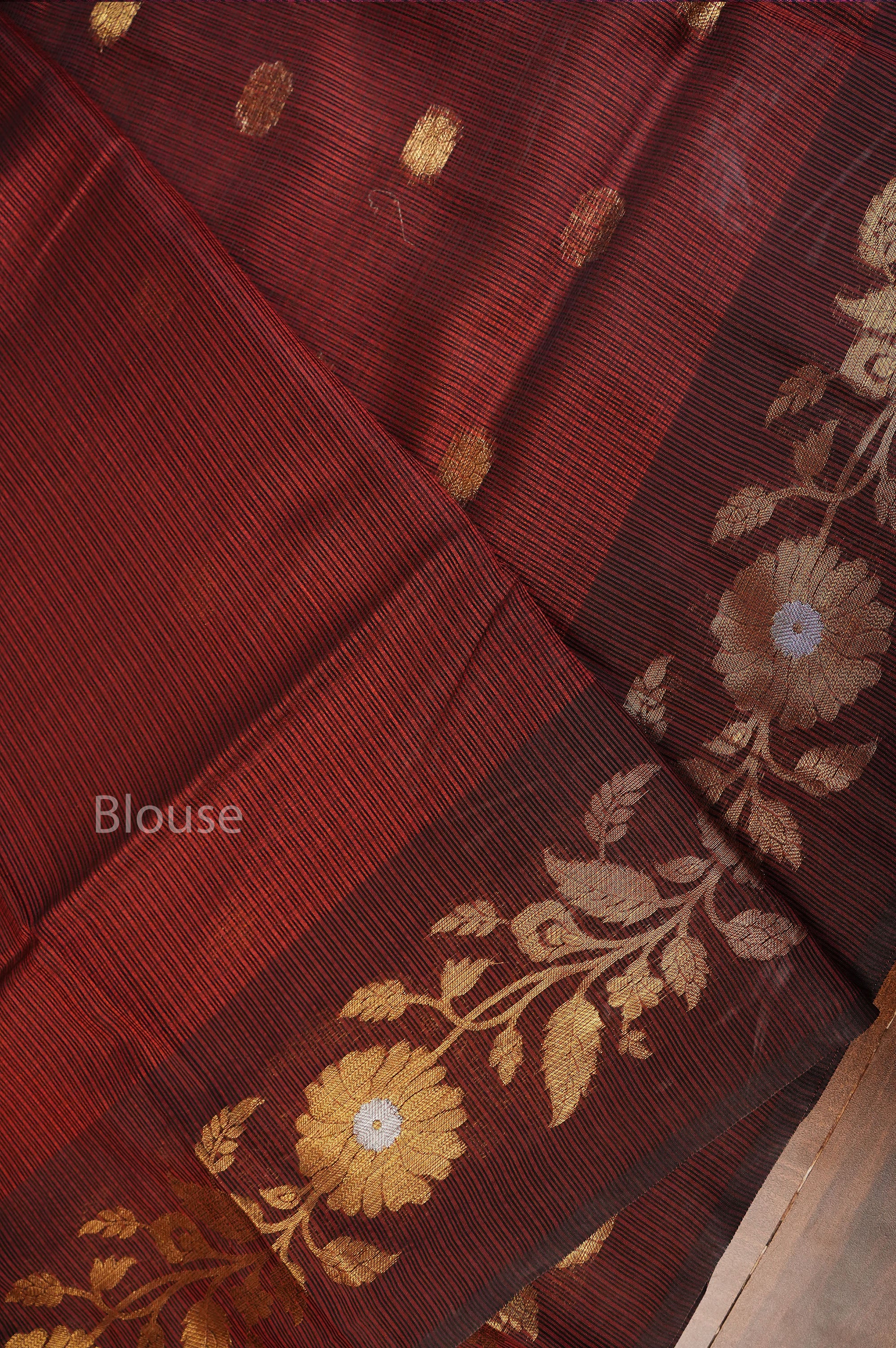 Maroon Semi Kota Silk Cotton Saree