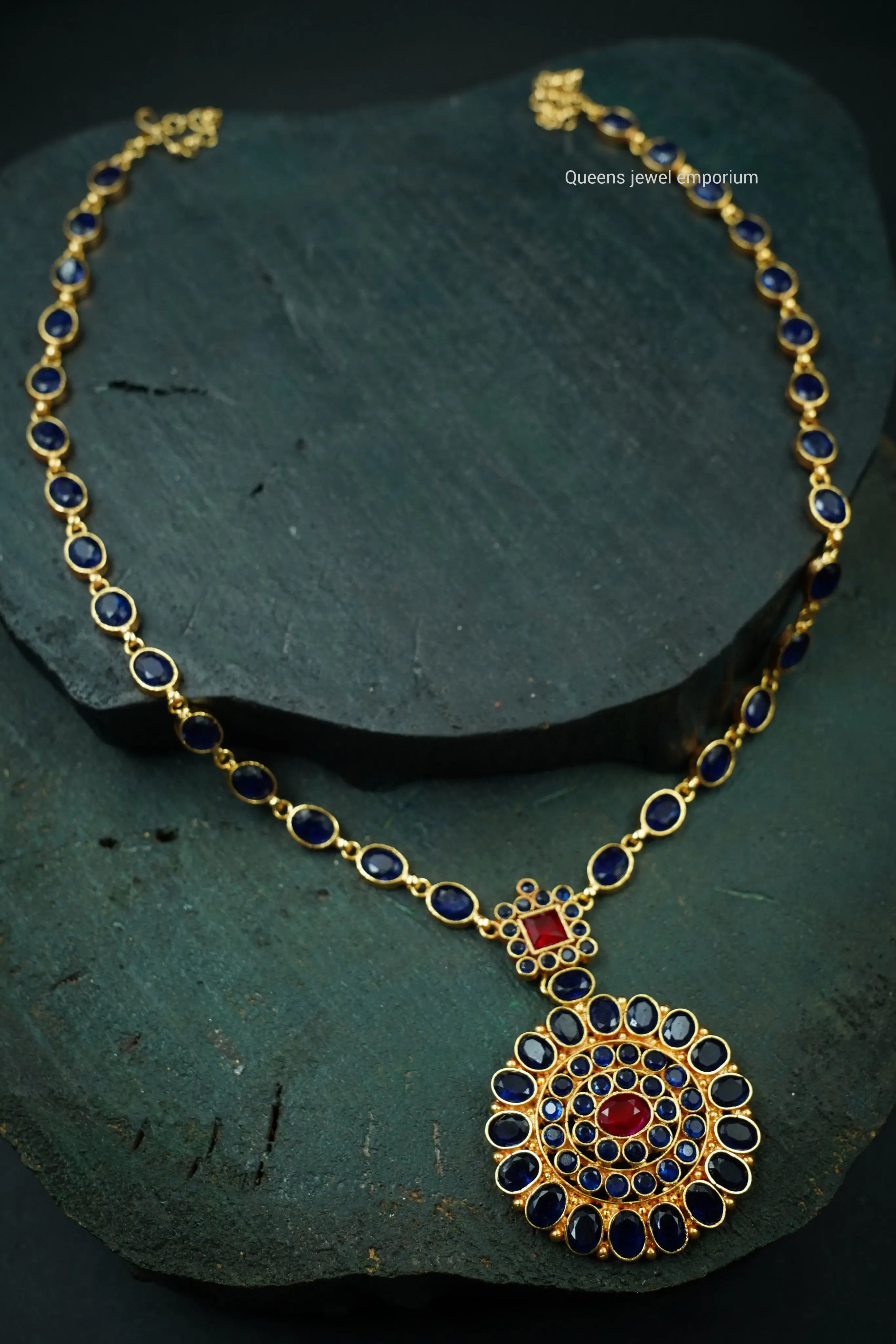 Red color stone haram-Haram for reception look