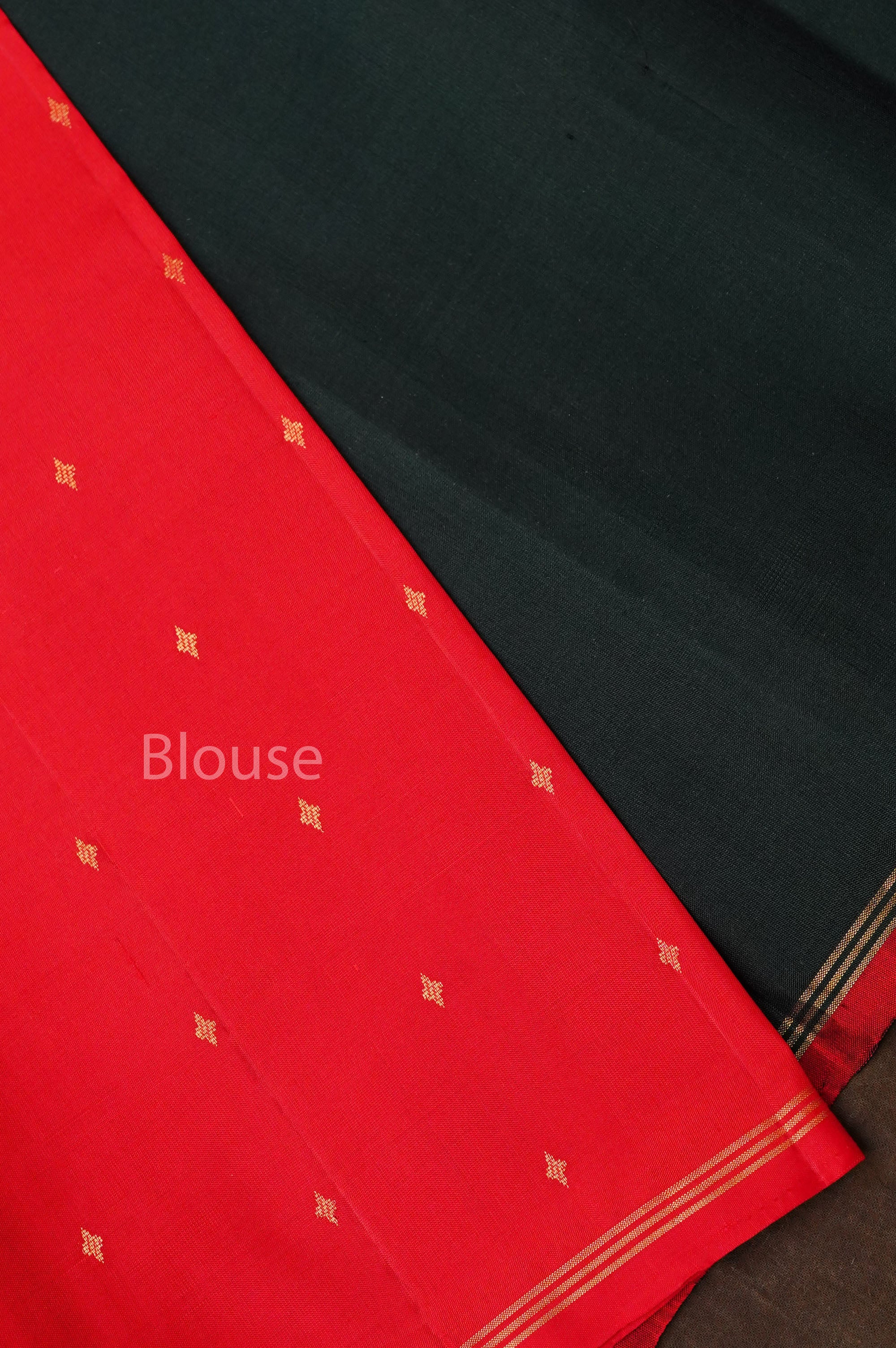 Green With Red Pure Kanchivaram Silk Saree