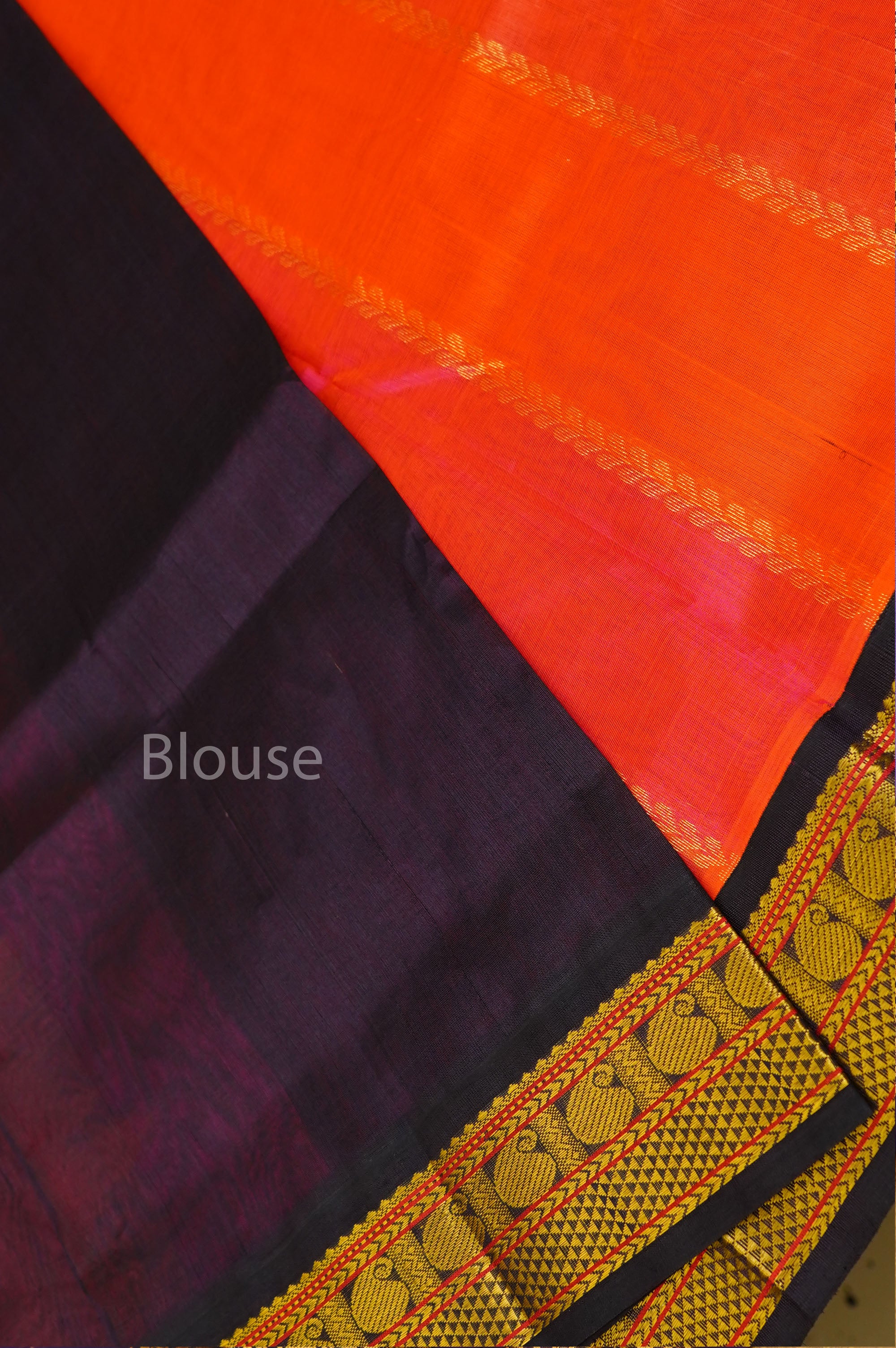 Multi Color With Black Border Pure Silk Cotton Saree