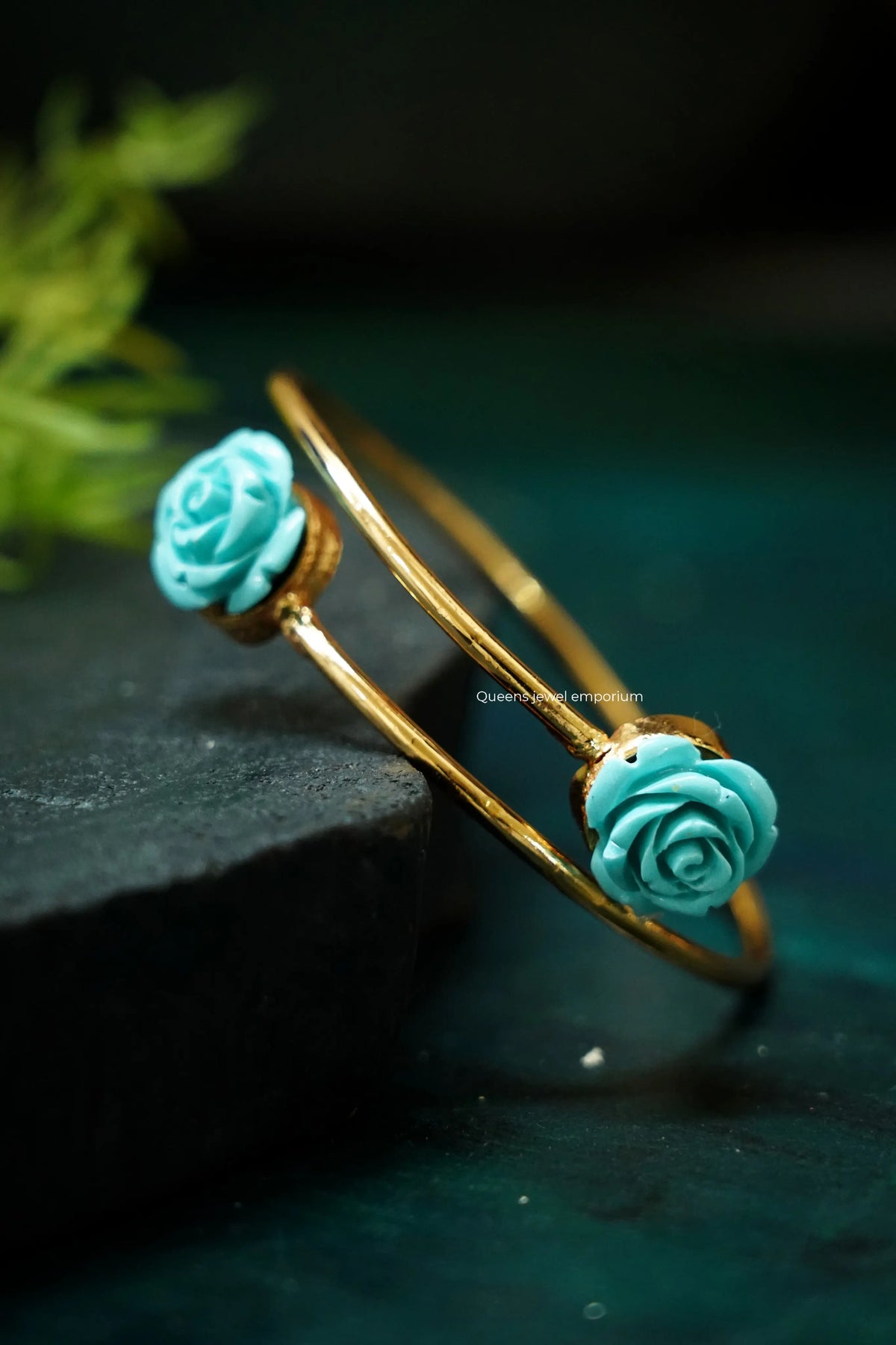 Floral coral kada design-Plain adjustable kada