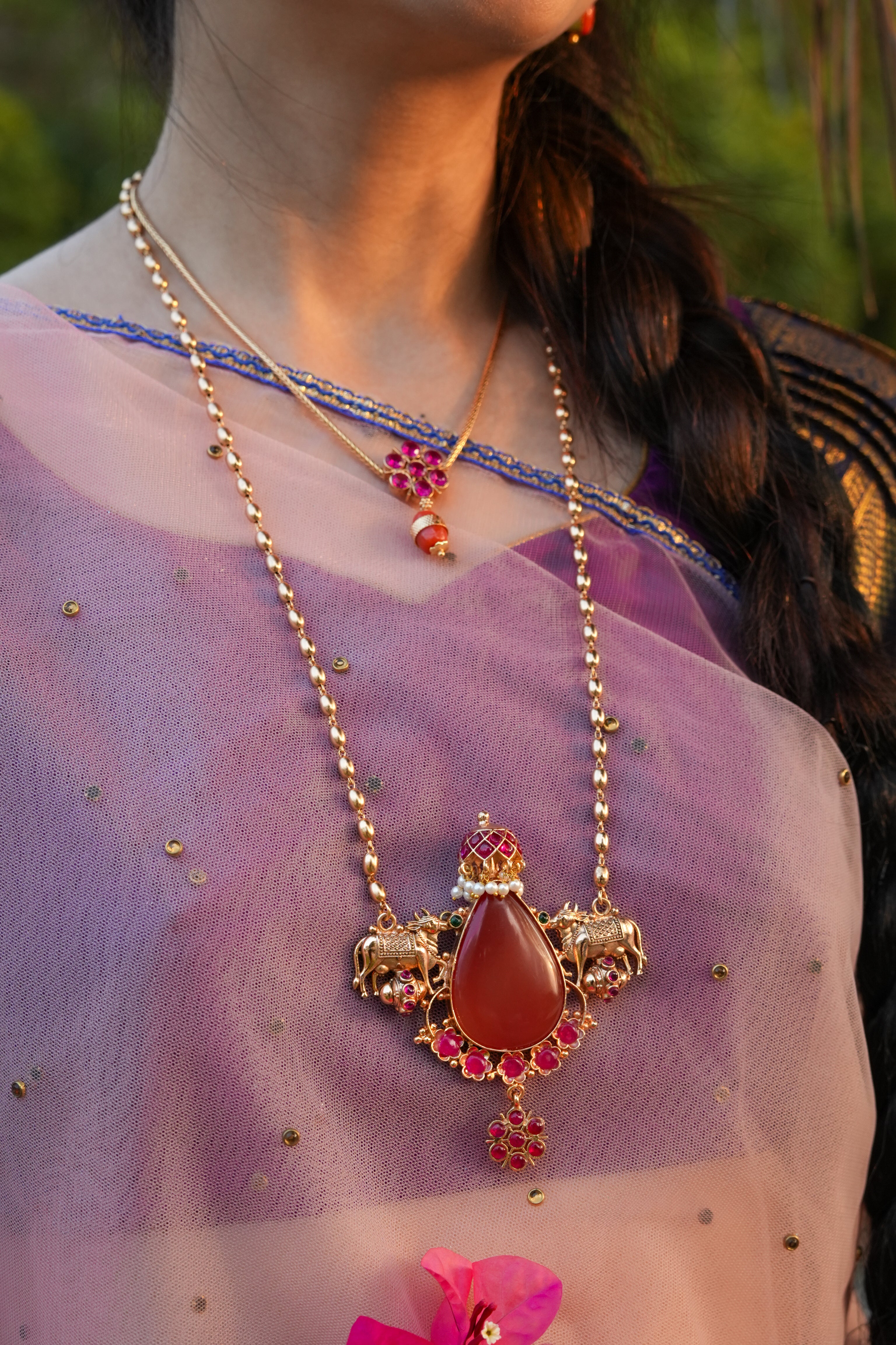 Orange agate stone-Modern traditional jewellery