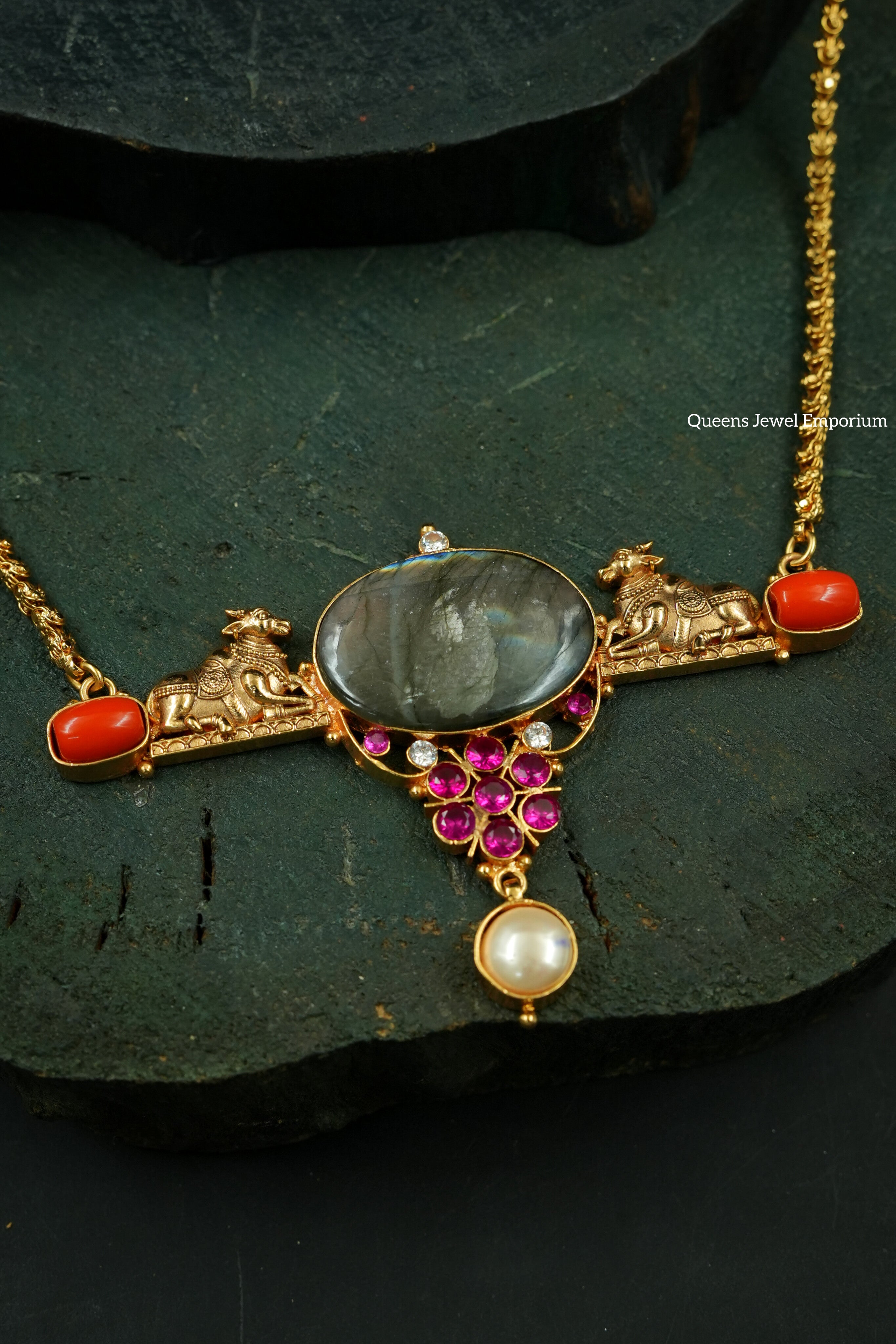 Coral stone-Balaji pink stone jewellery