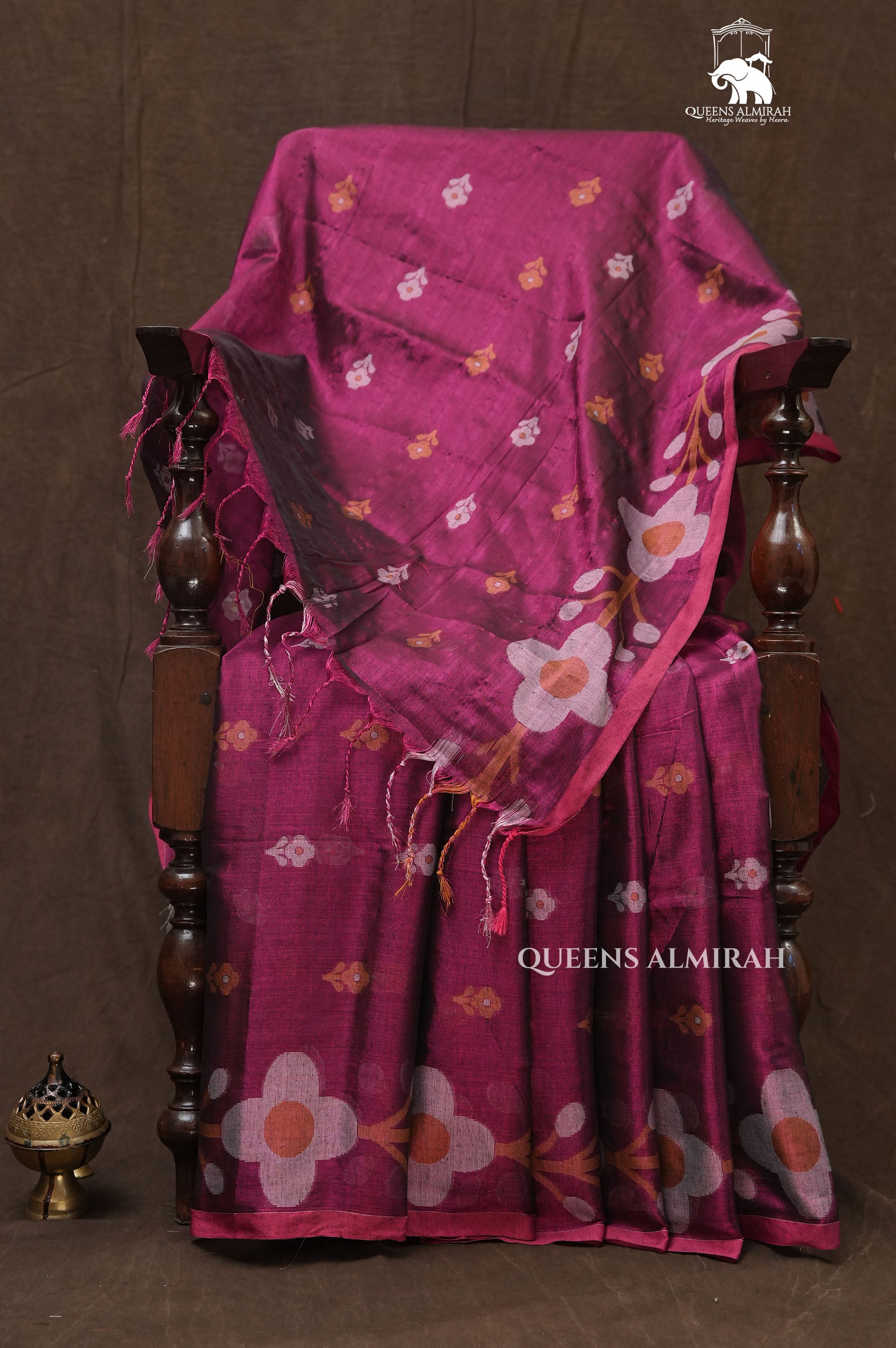 Purple Linen Tissue Saree