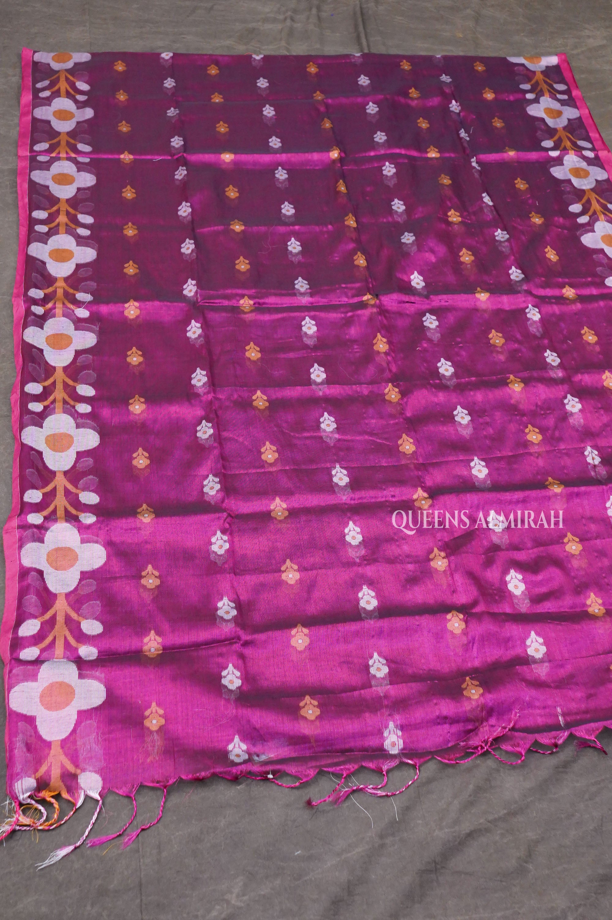 Purple Linen Tissue Saree