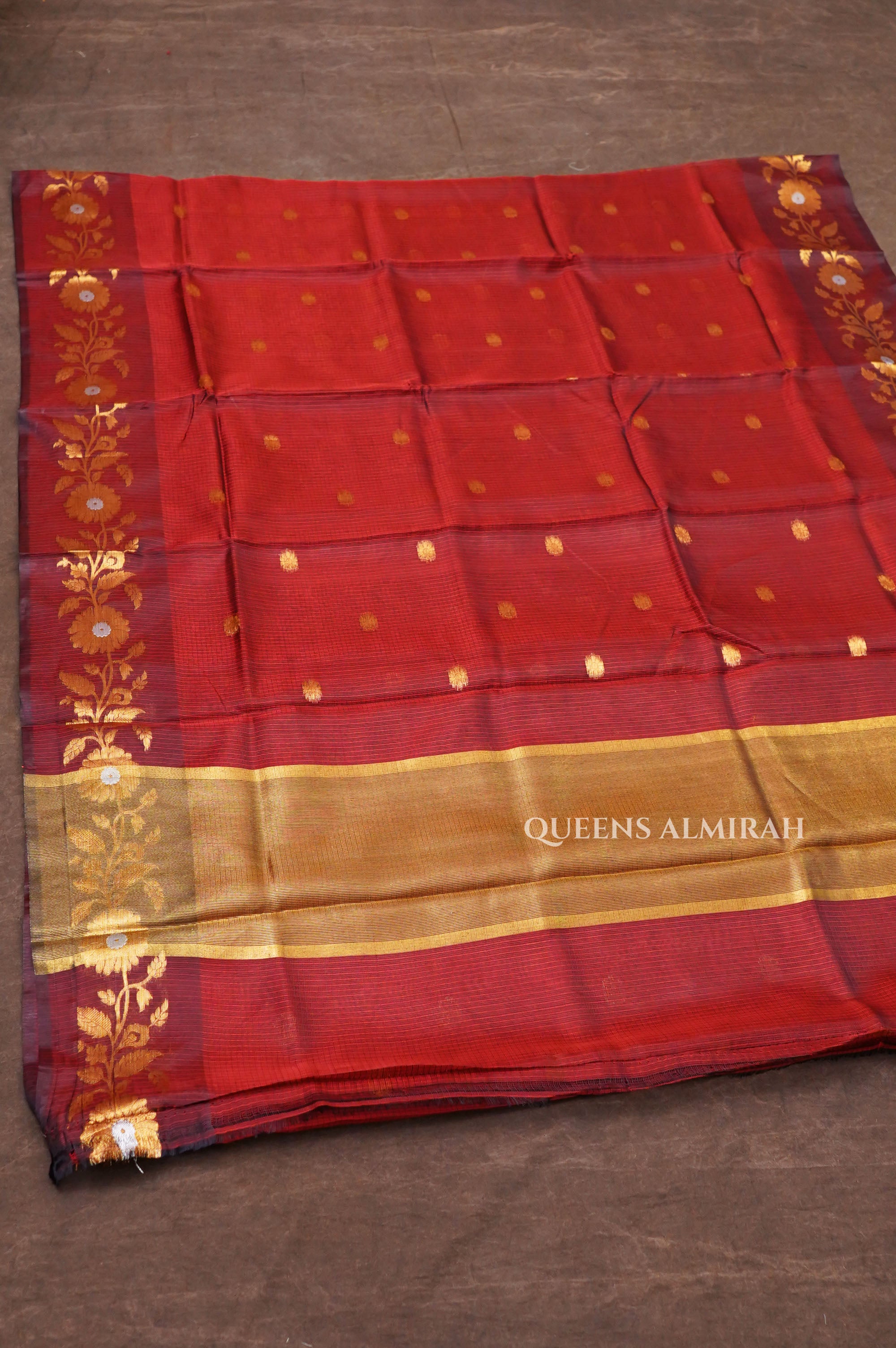 Maroon Semi Kota Silk Cotton Saree