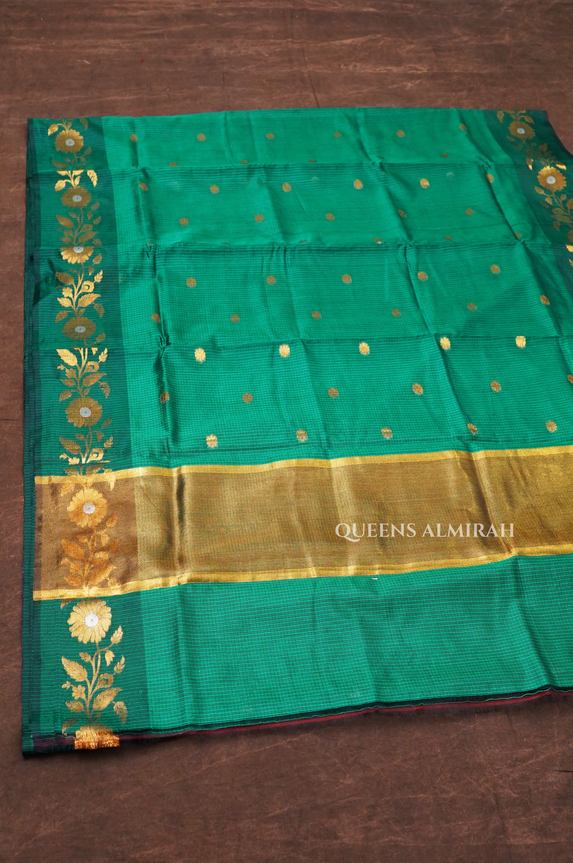 Bottle Green Semi Kota Silk Cotton Saree