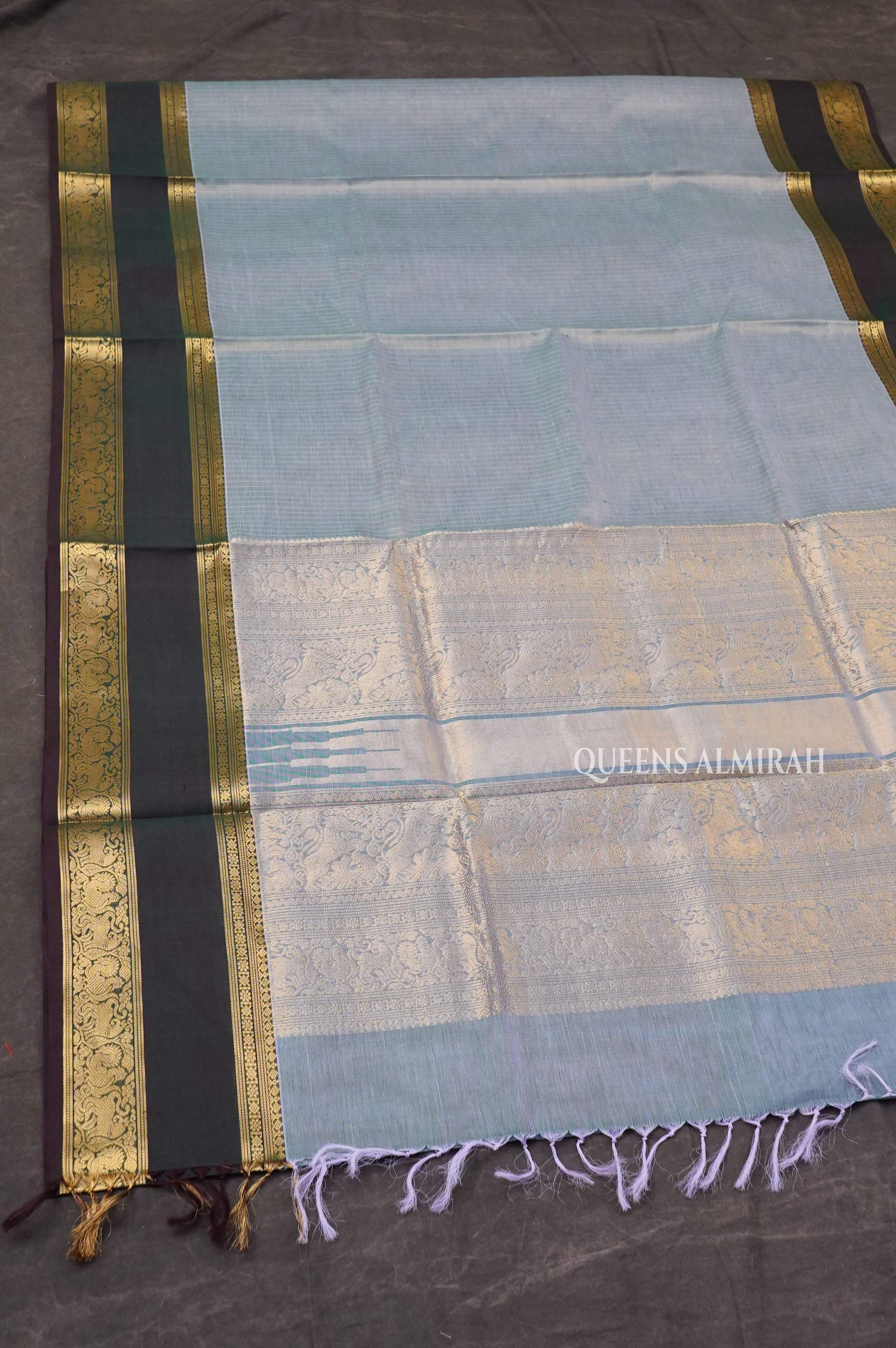 Pastel Green With Manthulir Green Payadi Chettinad Silk Cotton Saree