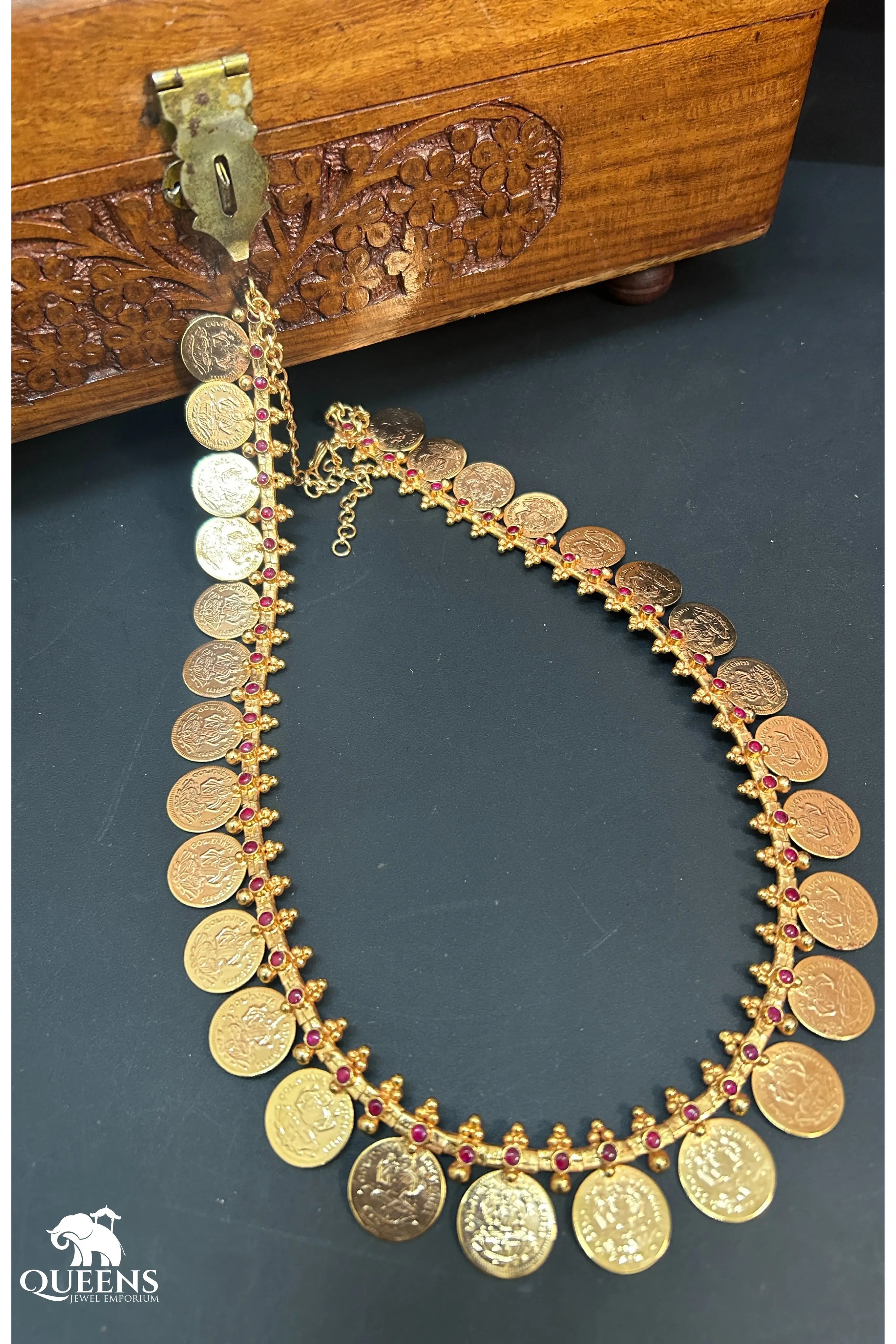 Kasu haram with lakshmi design-South indian kasu harm