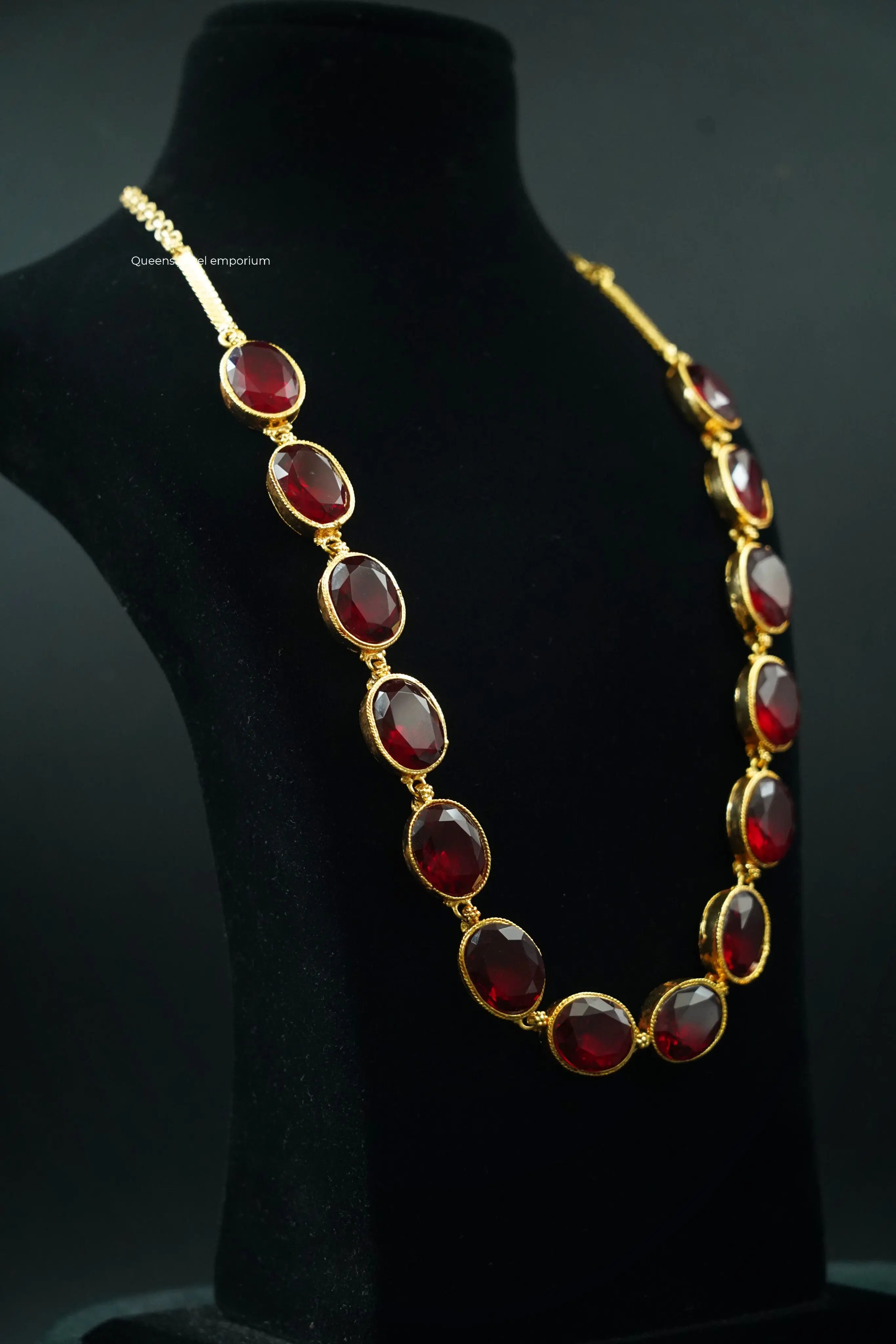 Statement oval zircon haram-Traditional designer stone haram