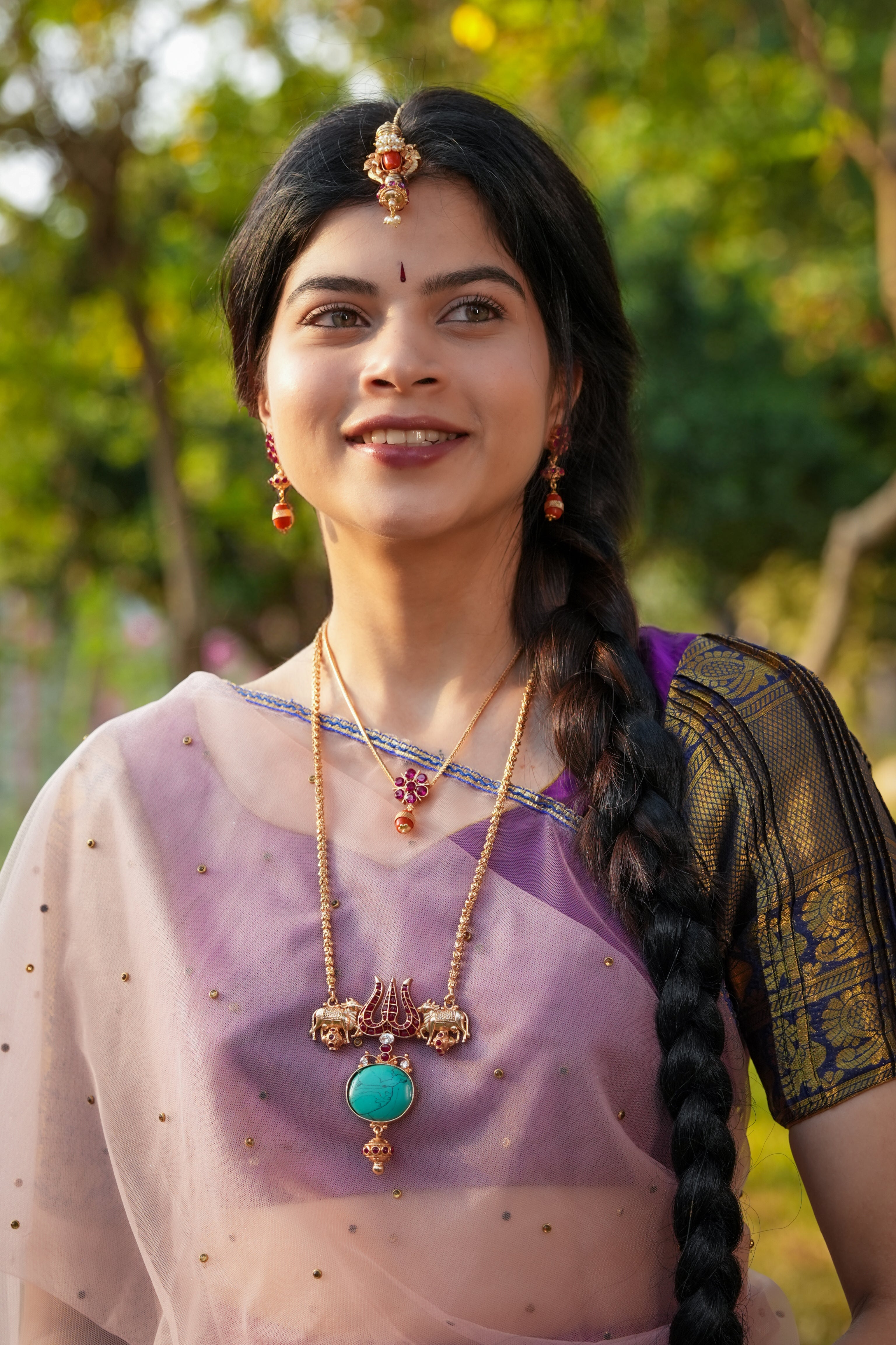 Nagas cow motif pendant-Temple jewellery