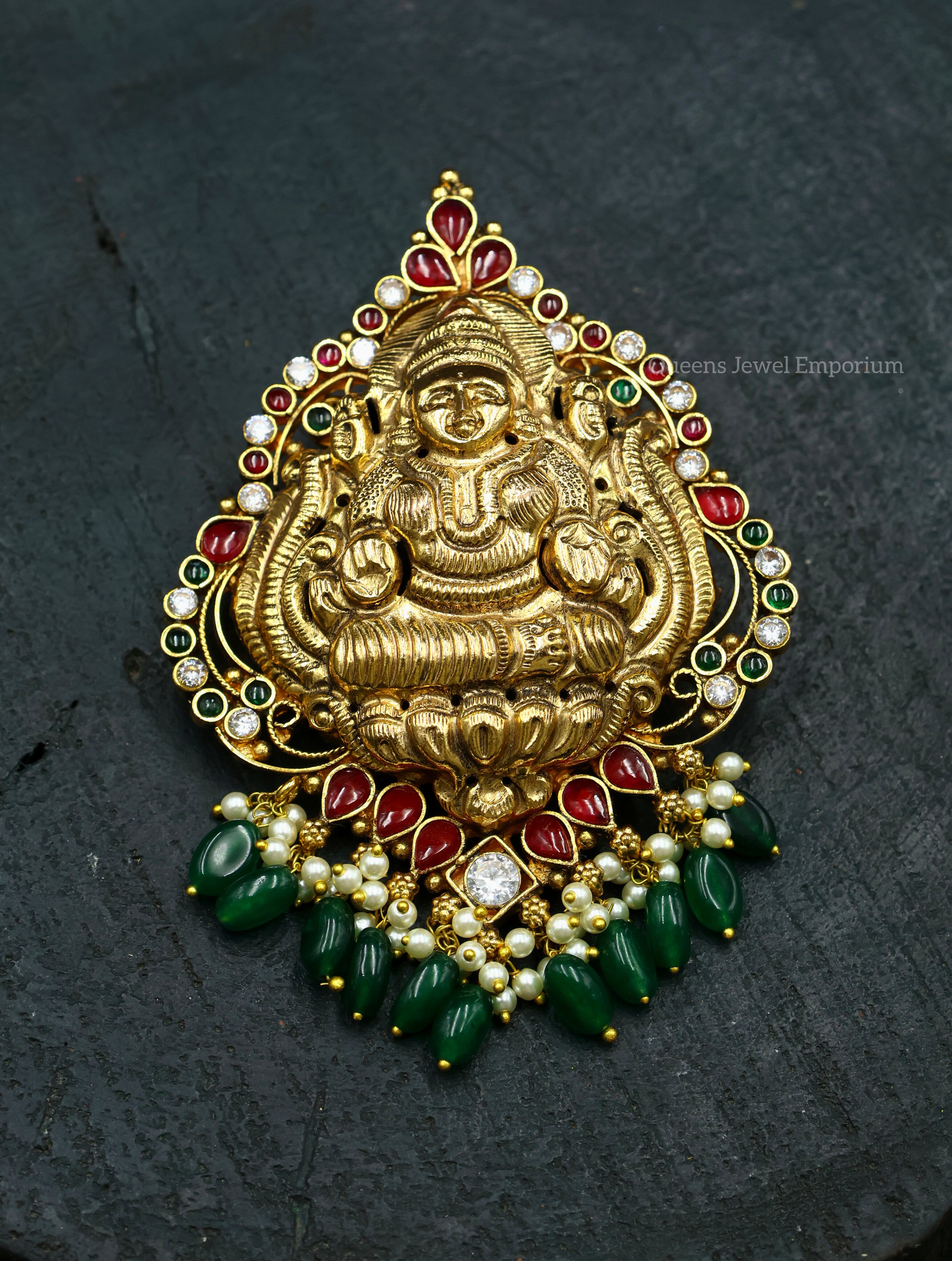 Temple design lakshmi pendant-Lord lakshmi pendant for festivals