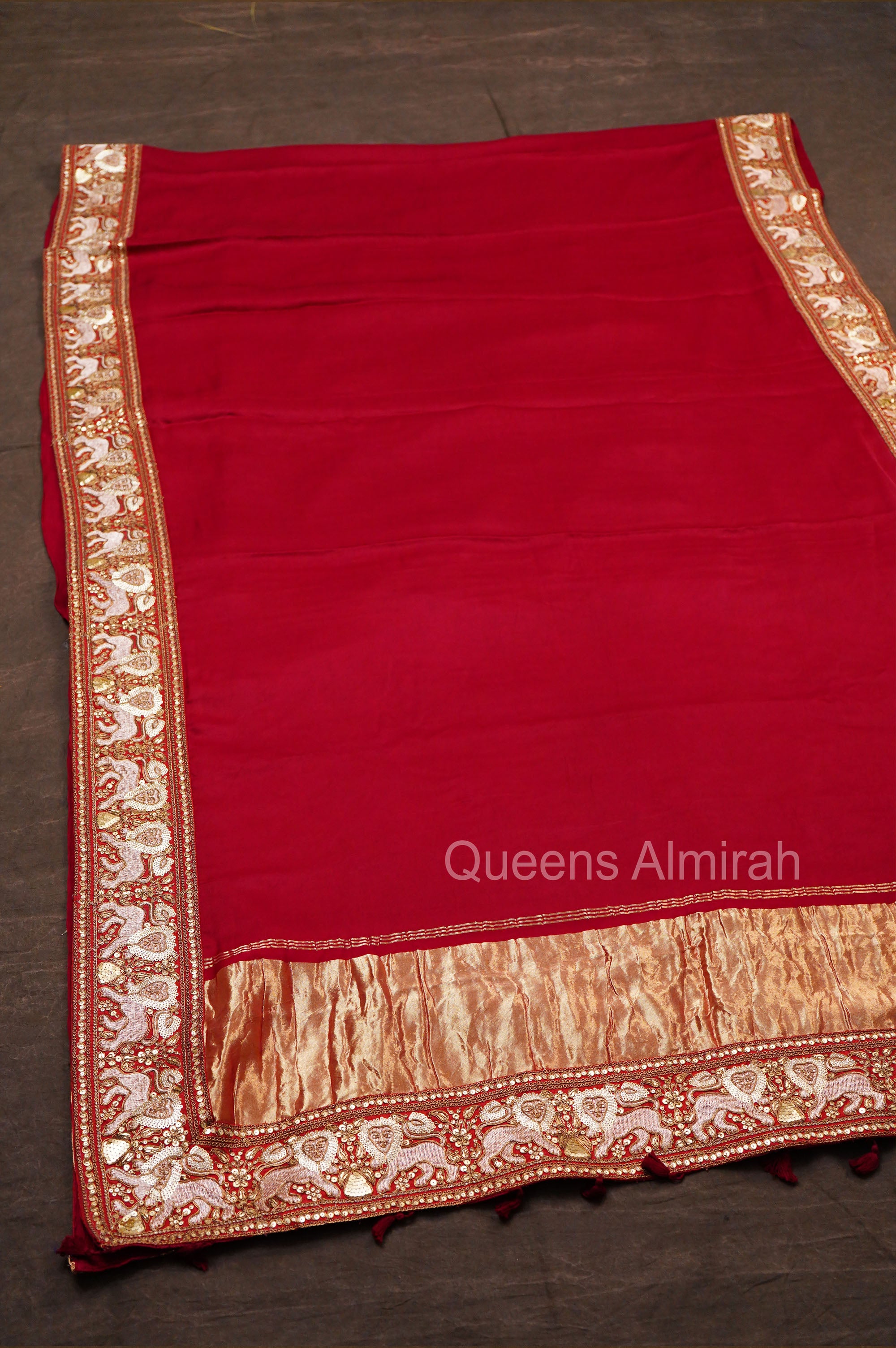 Maroon designer Modal Silk Saree