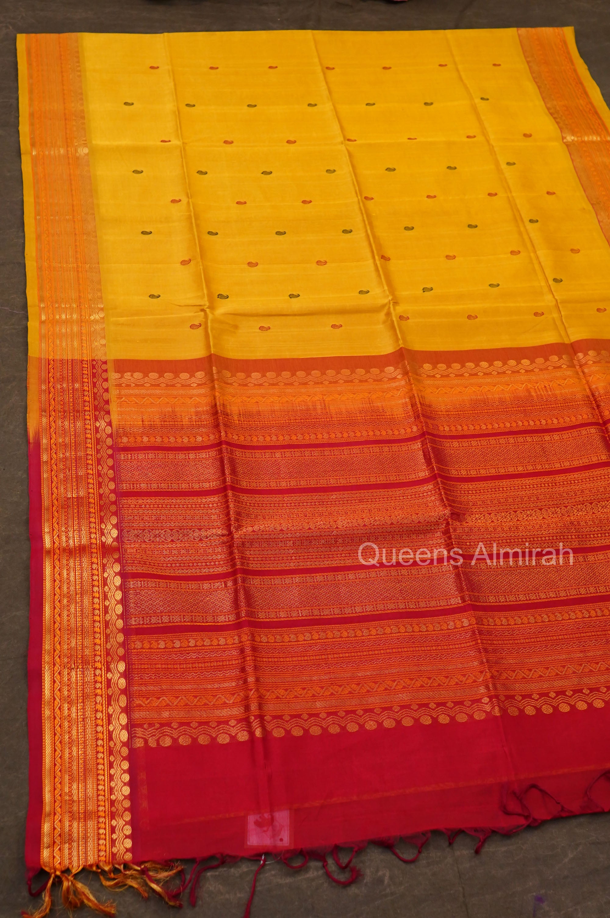 Green With Pink Pure Silk Cotton Saree