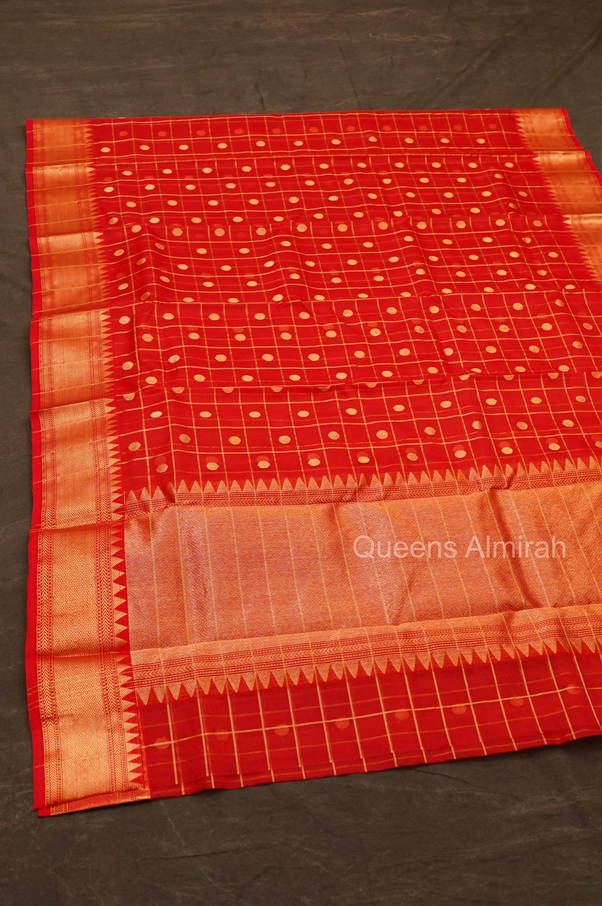 Chilly Red Chanderi Katan Silk Handloom Saree