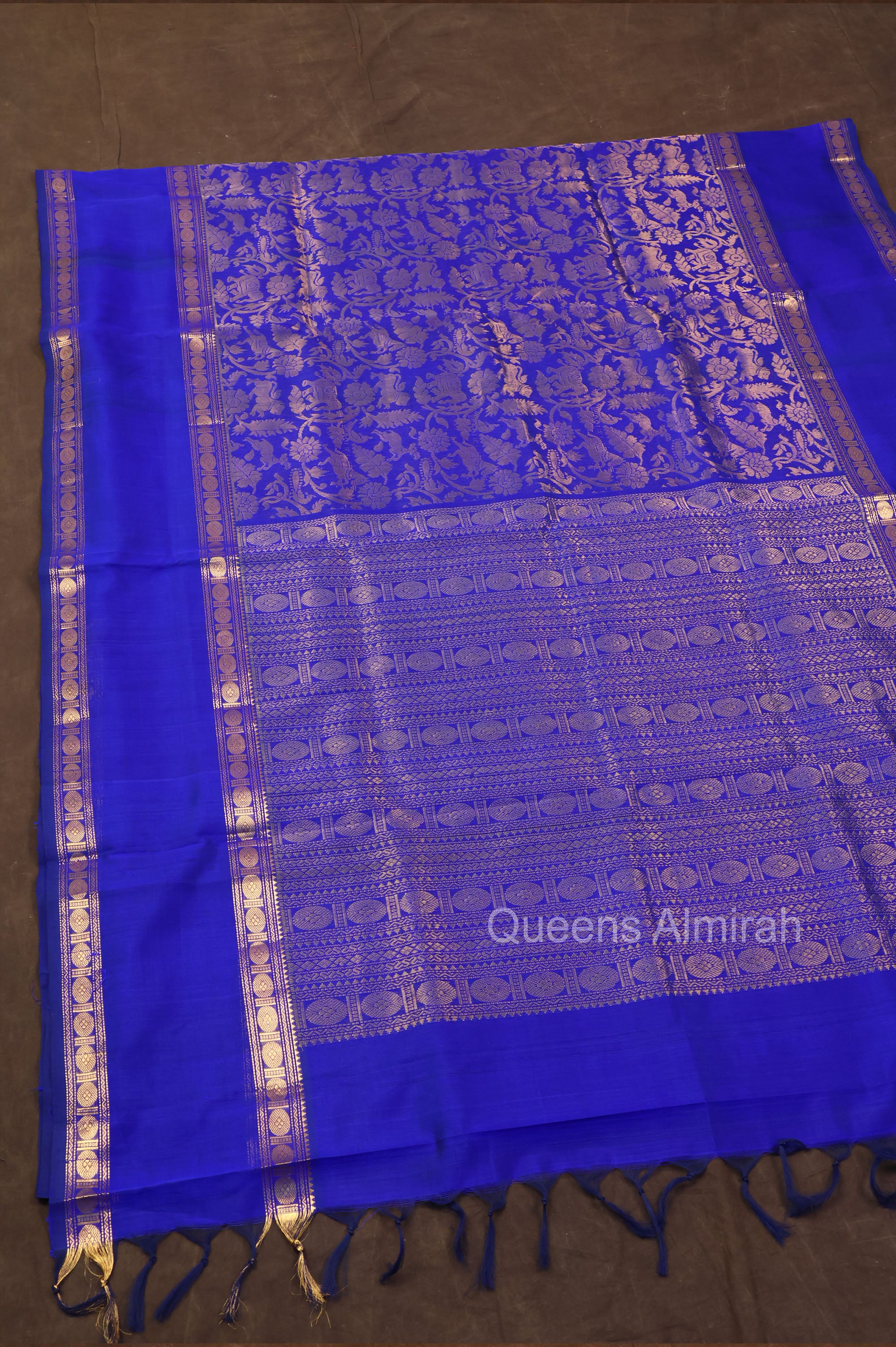 Royal Blue Vanasingaram Pure Kanchi Silk Cotton Saree