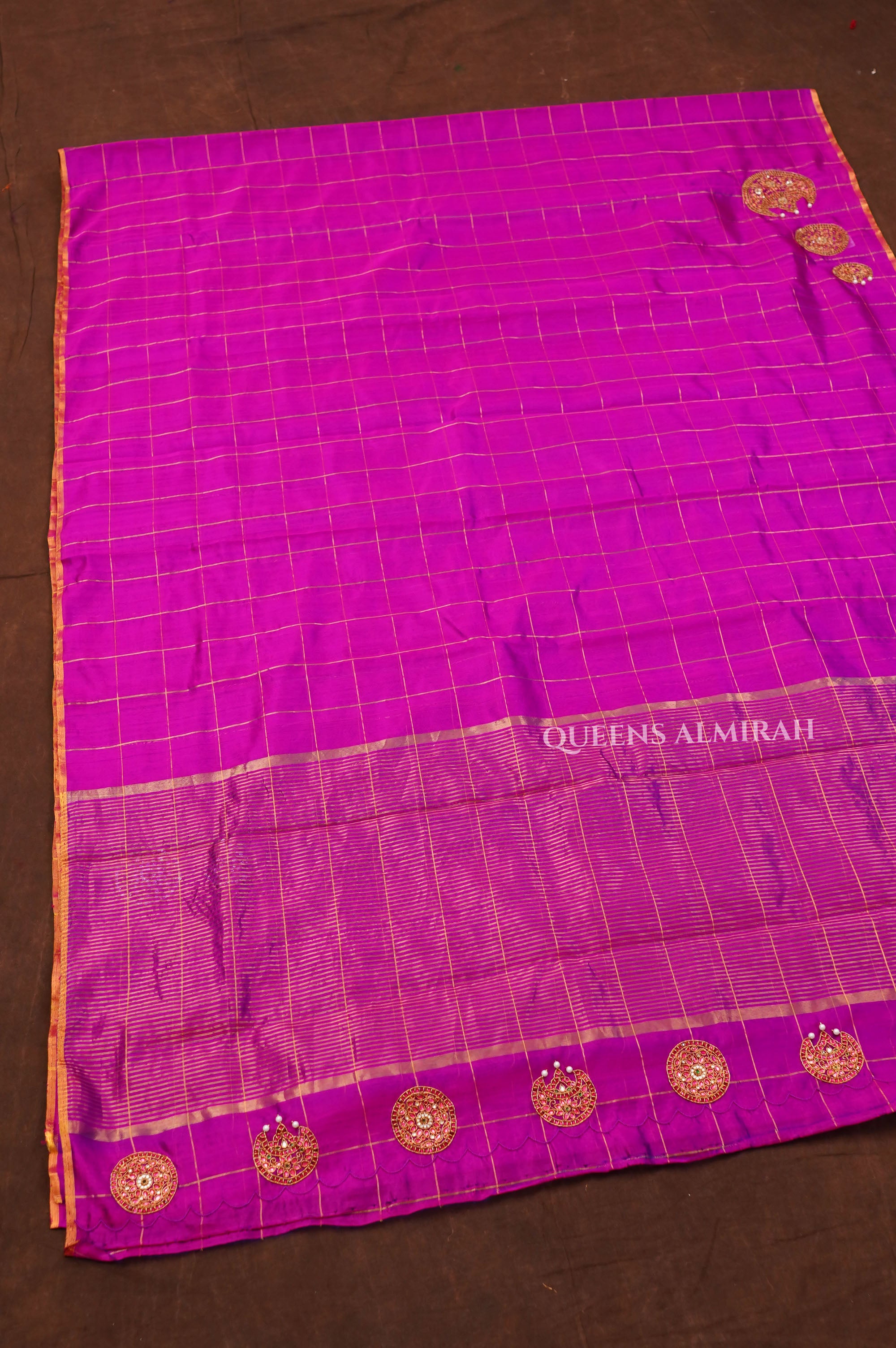 Purple Chandran Suriyan Designer Pure Chanderi Silk Saree