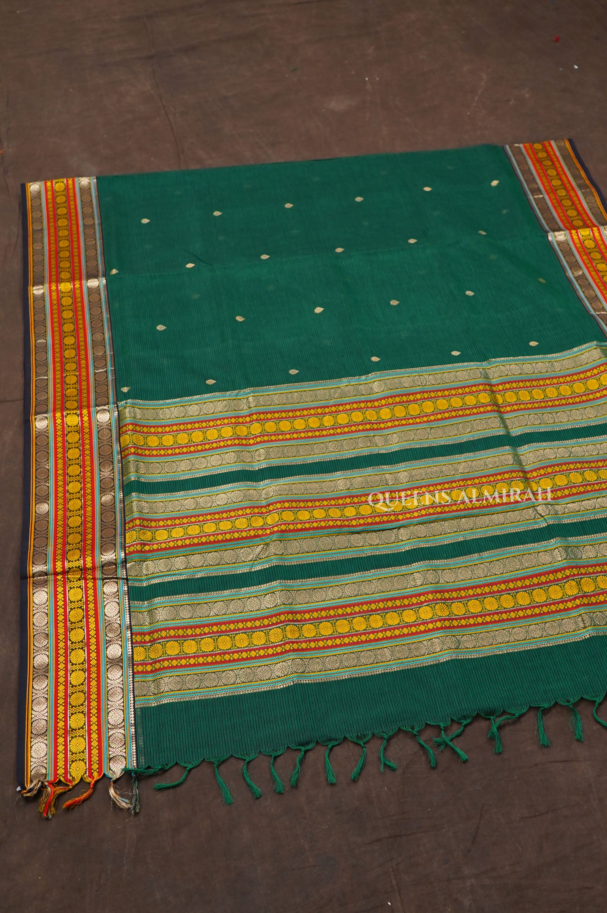 Emerald Green Chettinad Silk Cotton Saree
