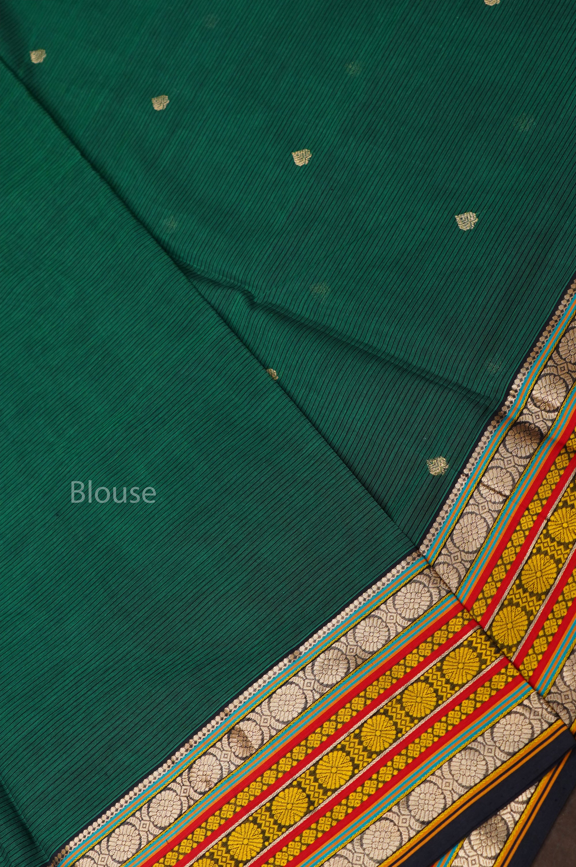 Emerald Green Chettinad Silk Cotton Saree