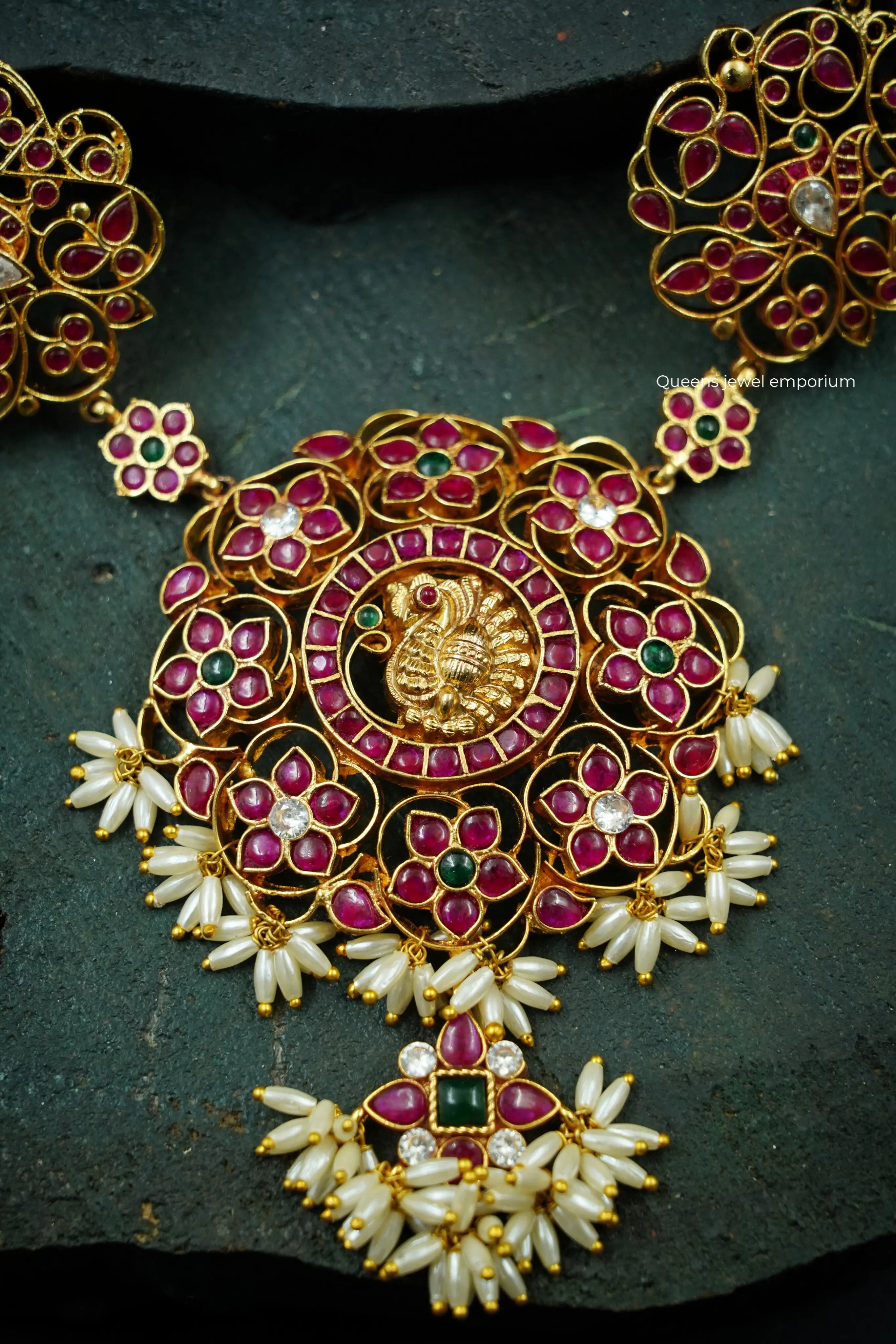 Nagas peacock motif-Floral motif haram