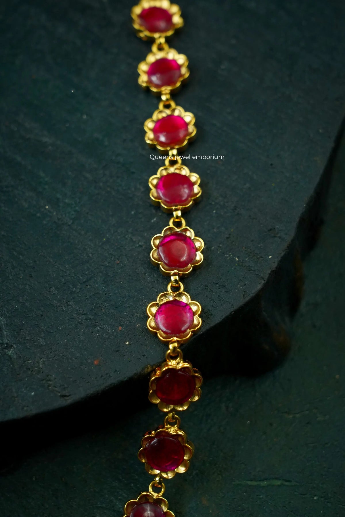 Red color stones-Sparkling stones jewellery