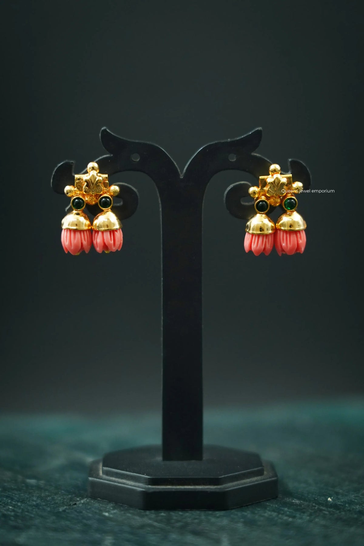 Floral buds motif-Coral stone jewellery